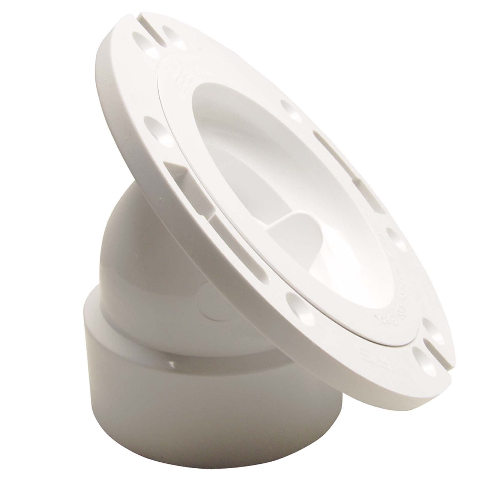 55539 PVC 45 DEG CLOSET FLANGE, 4 DIA X 3 HEIGHT