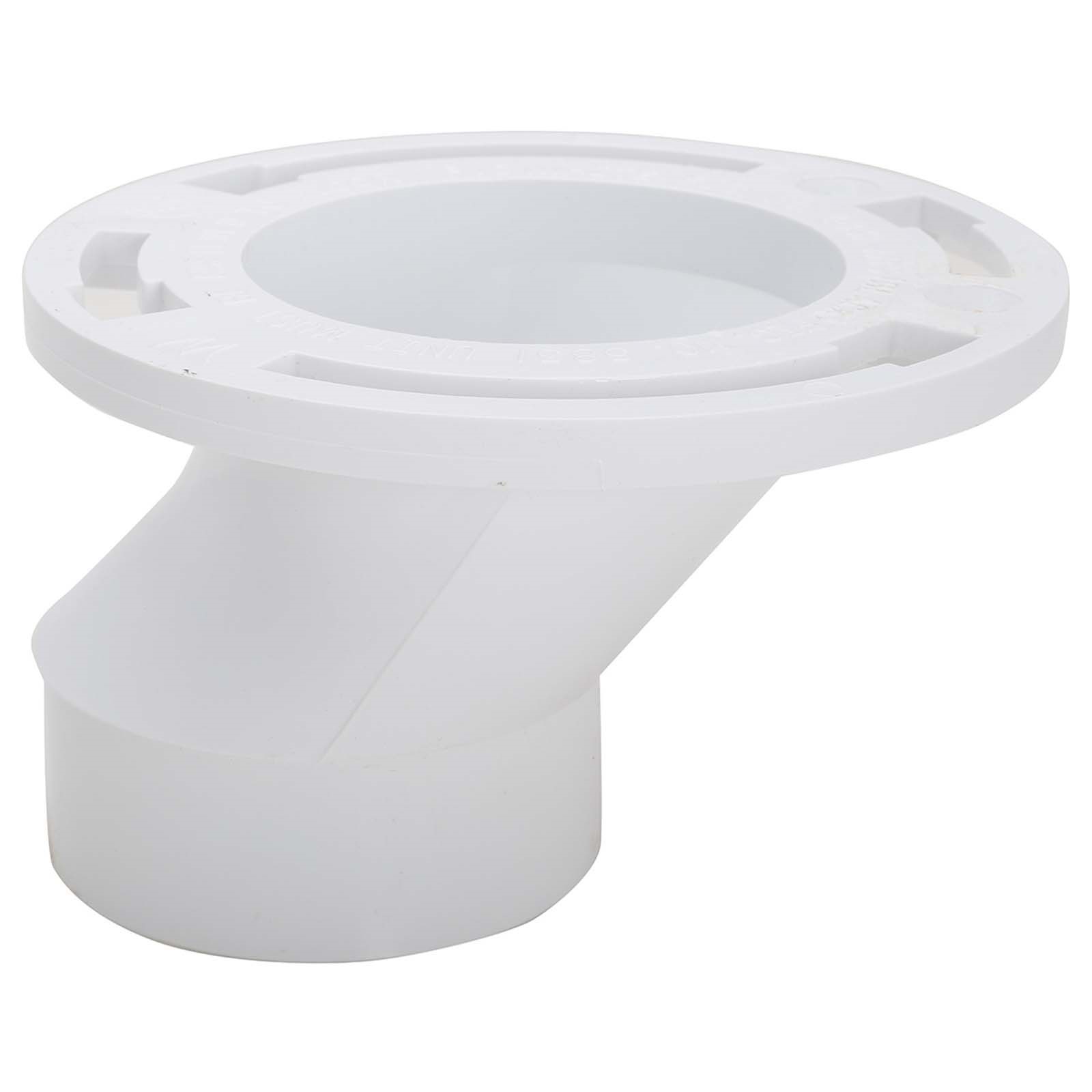 80285 WHITE PVC OFFSET CLOSET FLANGE, 4 DIA X 3 HEIGHT