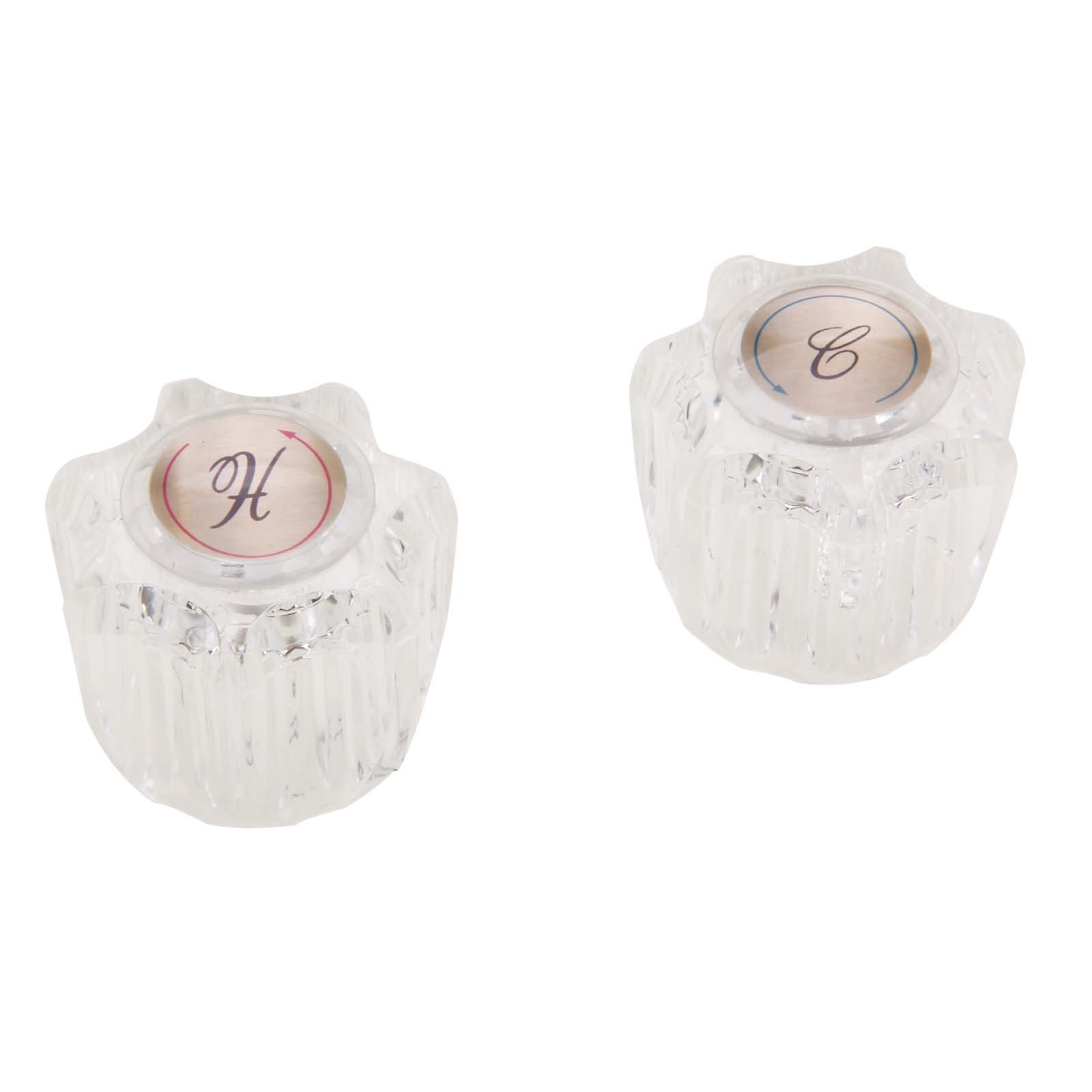 20252 CLEAR ACRYLIC HOT AND COLD HANDLE (PAIR) FOR DELTA