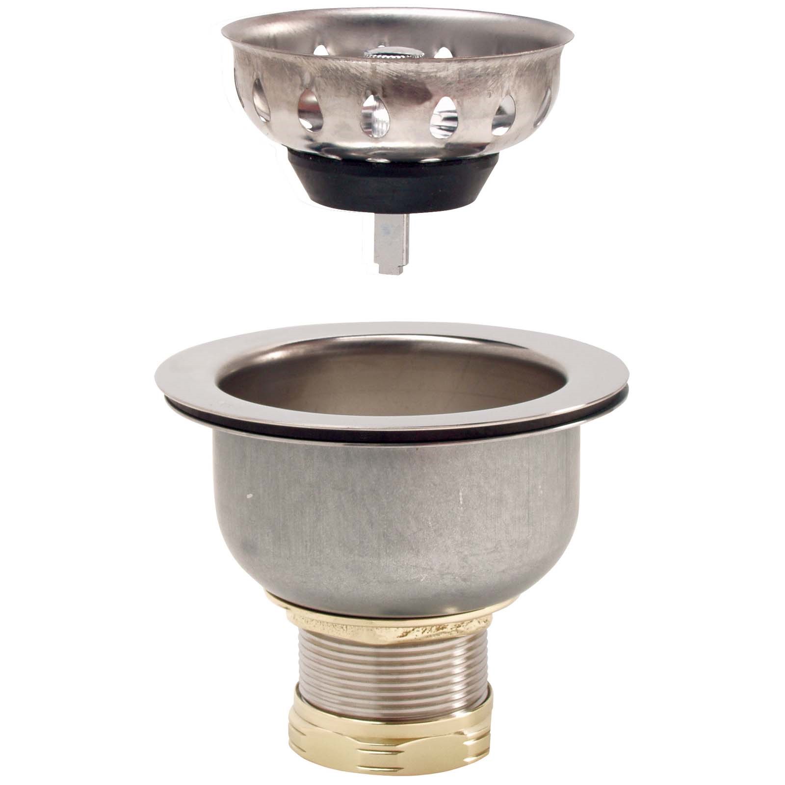 52807W STAINLESS STEEL DELUXE DEEP DISH SINK STRAINER WIT