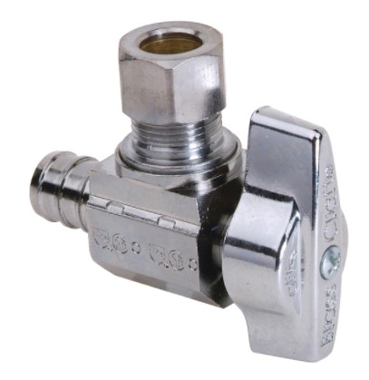 59516NL ANGLE STOP 1/2 BARB X 3/8 OD COMP
