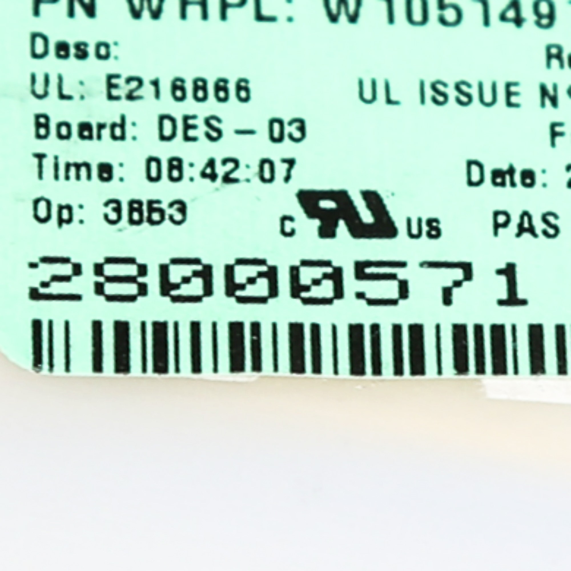 Whirlpool W10861608