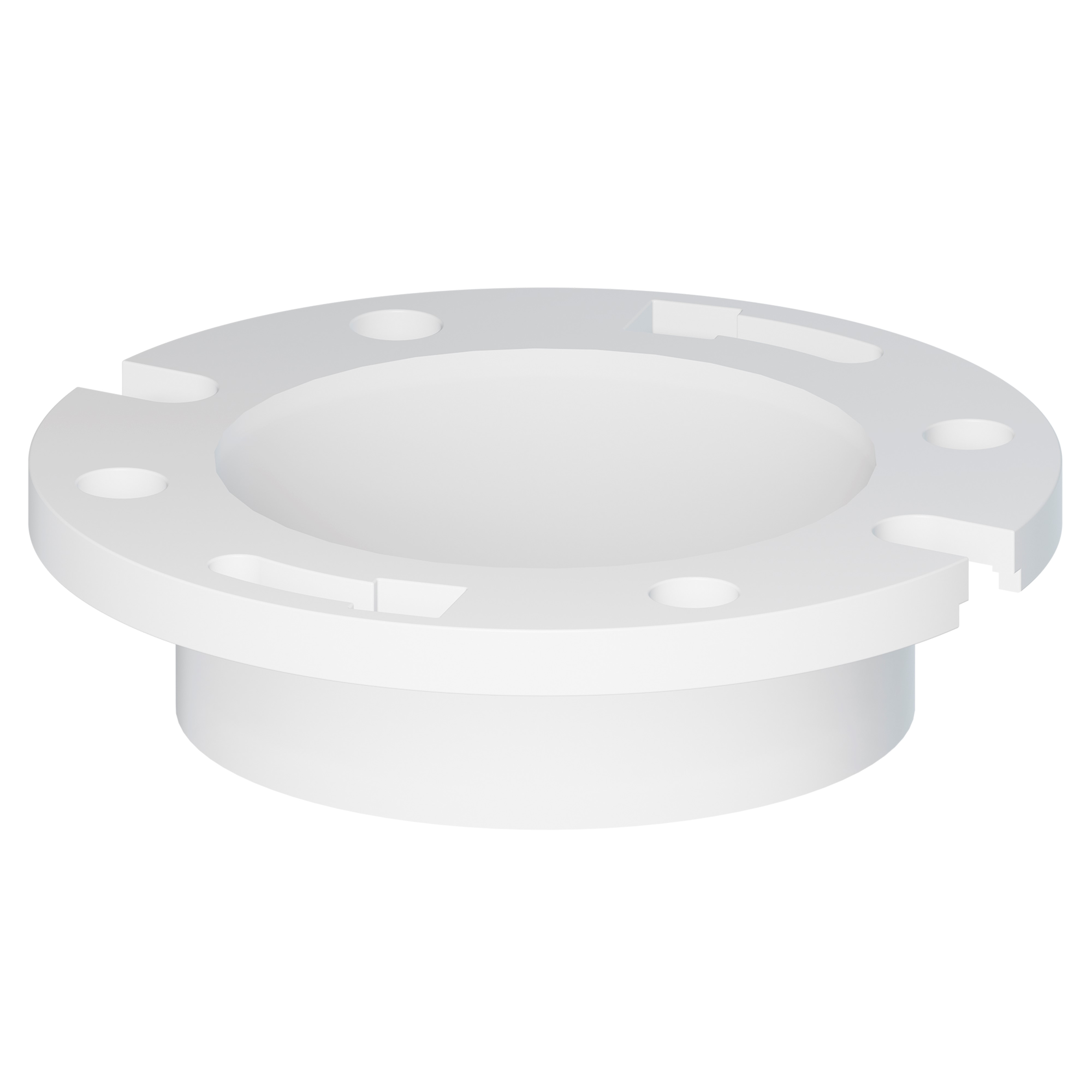 55576 REDUCING CLOSET FLANGE, 4 X 3, HUB X HUB, PVC