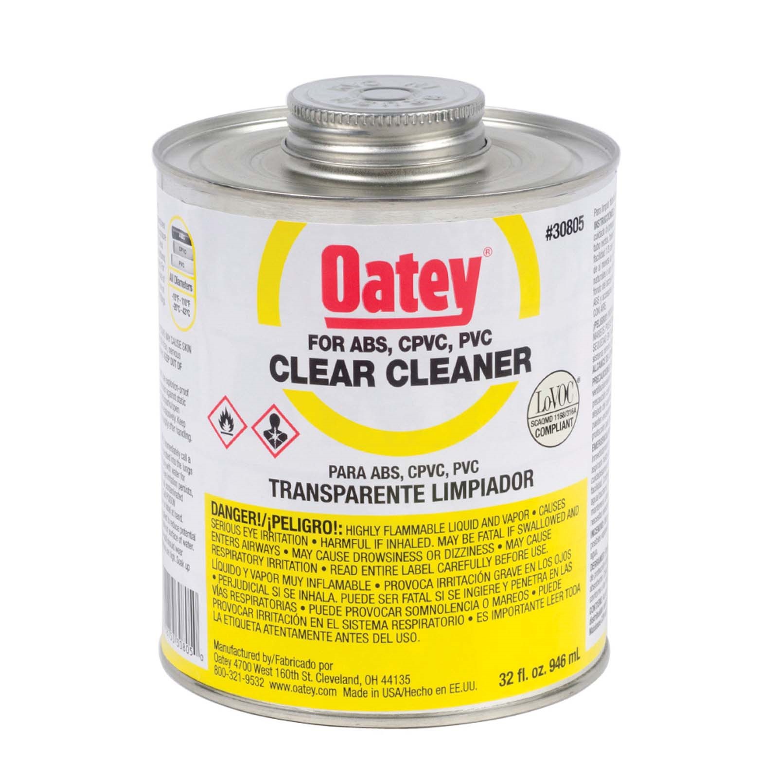 80434 OATEY 30805 CLEAR LIQUID LOW VOC CLEANER, 32 OZ CA