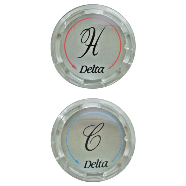 14299 PLASTIC SNAP-IN HOT AND COLD INDEX BUTTON (PAIR) ,