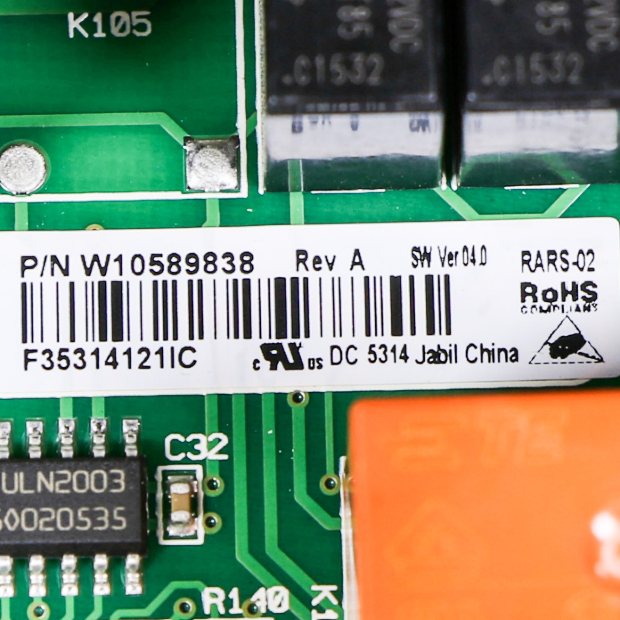 WPW10589838 Whirlpool Refrigerator Electronic Control Board
