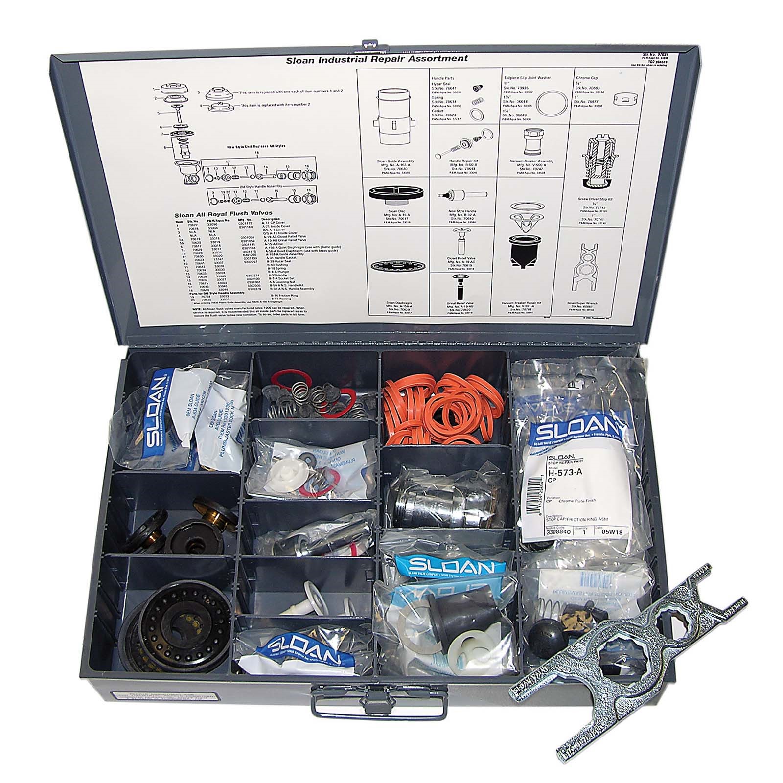 97034 SLOAN FLUSH VALVE REPAIR ASSORTMENT BOX