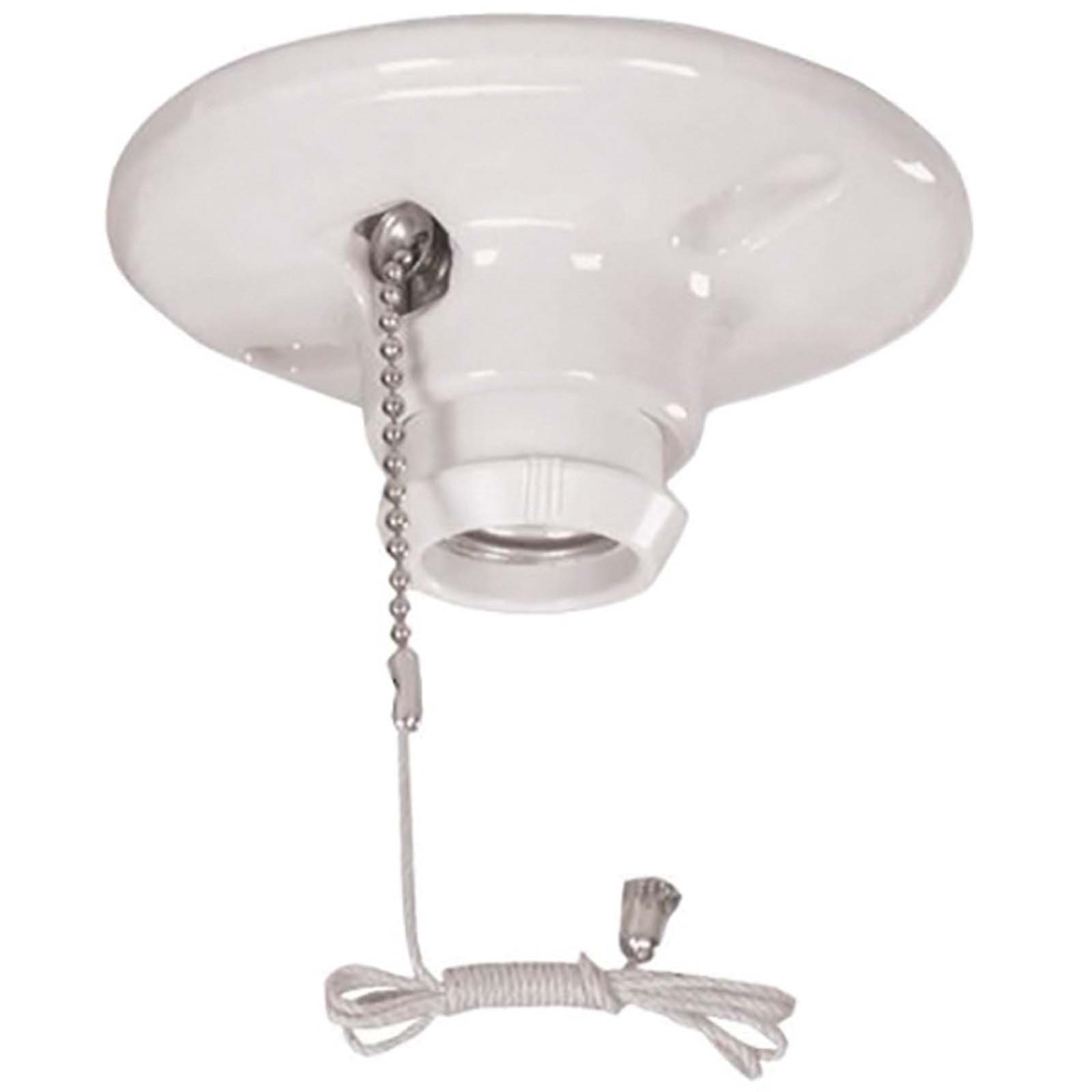 67789 2-PIECE PULL CORD RECEPTACLE, WHITE, 250 V