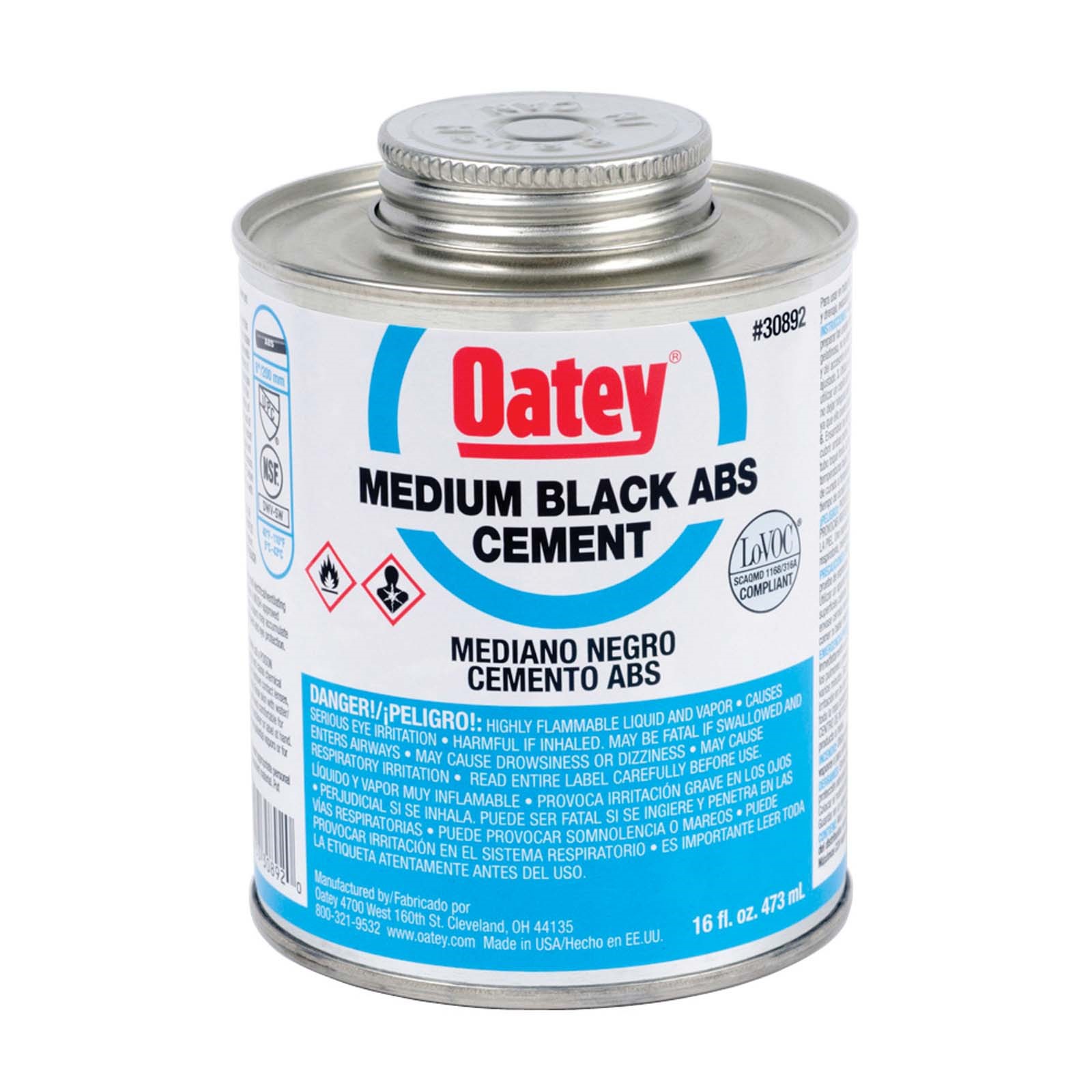 80436 OATEY 30892 MEDIUM ABS SOLVENT CEMENT, 16 OZ CAN,