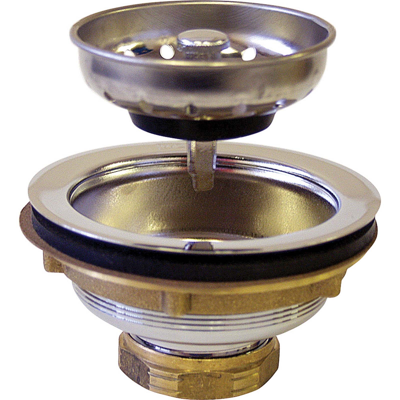 52813W BRASS DELUXE DUO SINK STRAINER WITH 2 BRASS NUTS C