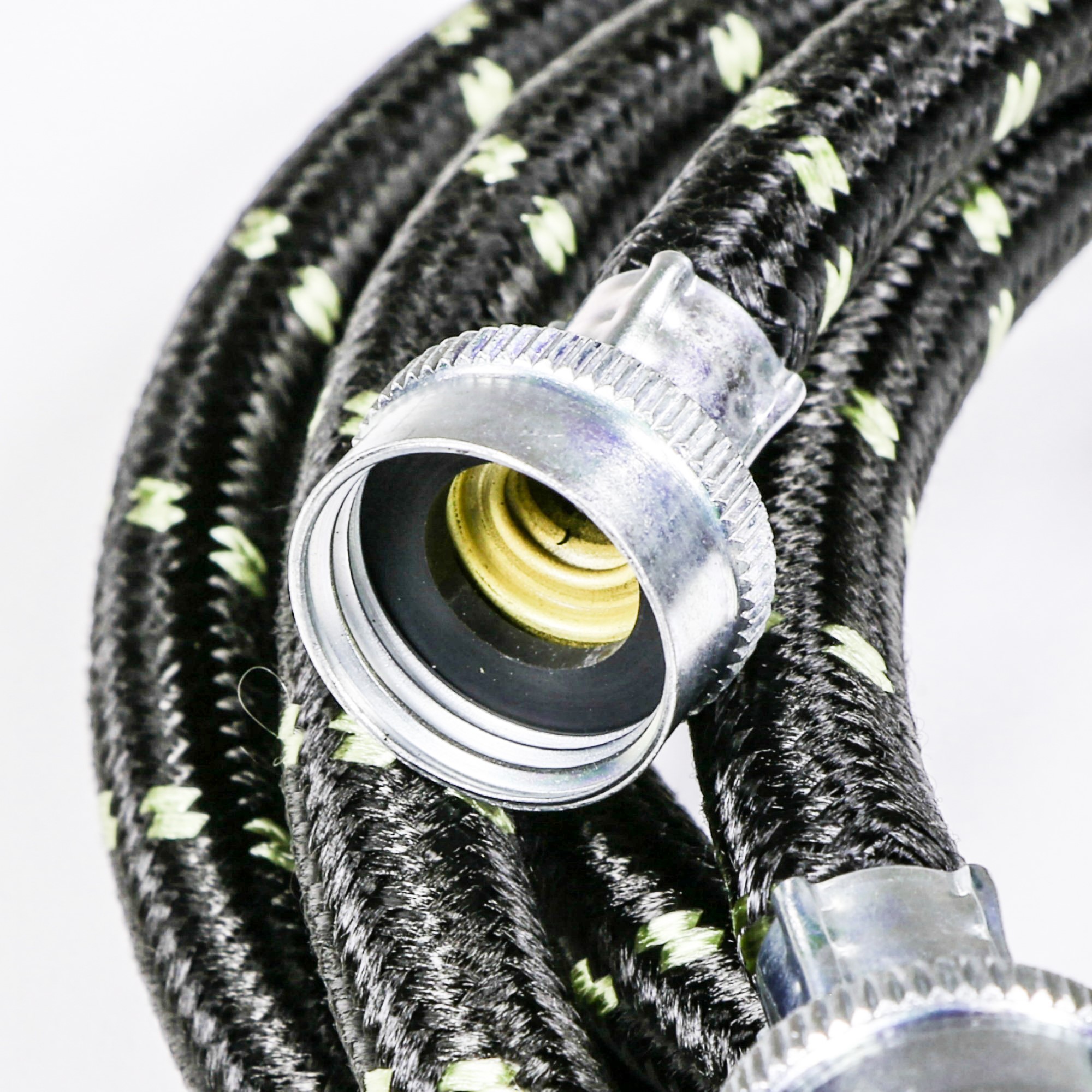 8212638RC Whirlpool 6' 90 Deg Gooseneck Nylon Braid Washer Fill Hose Kit - 2 Pack -