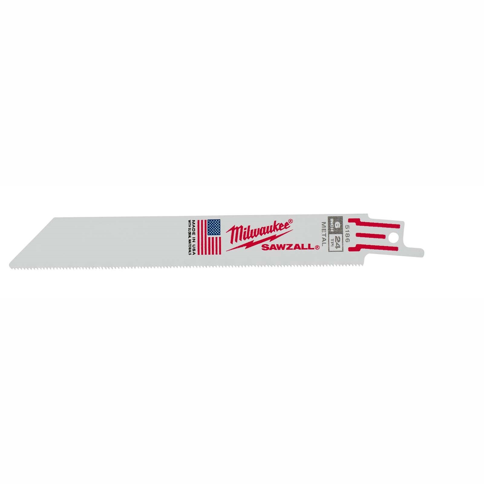 20965 6 24TPI SAWZALL BLADES, THIN KERF, METAL (5 PACK)