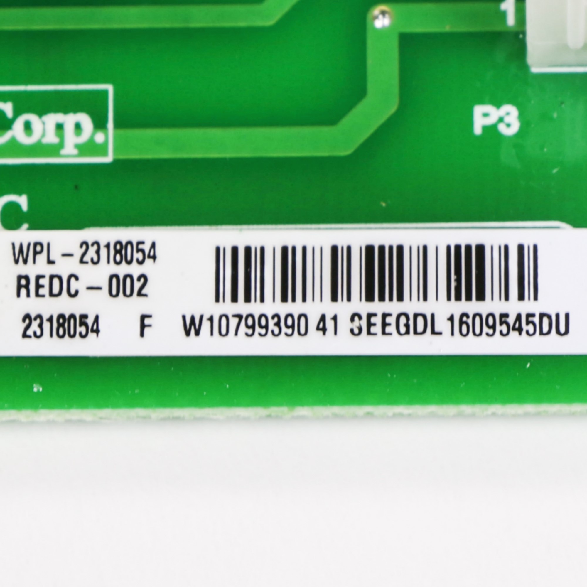 WP2318054 Whirlpool Control Board