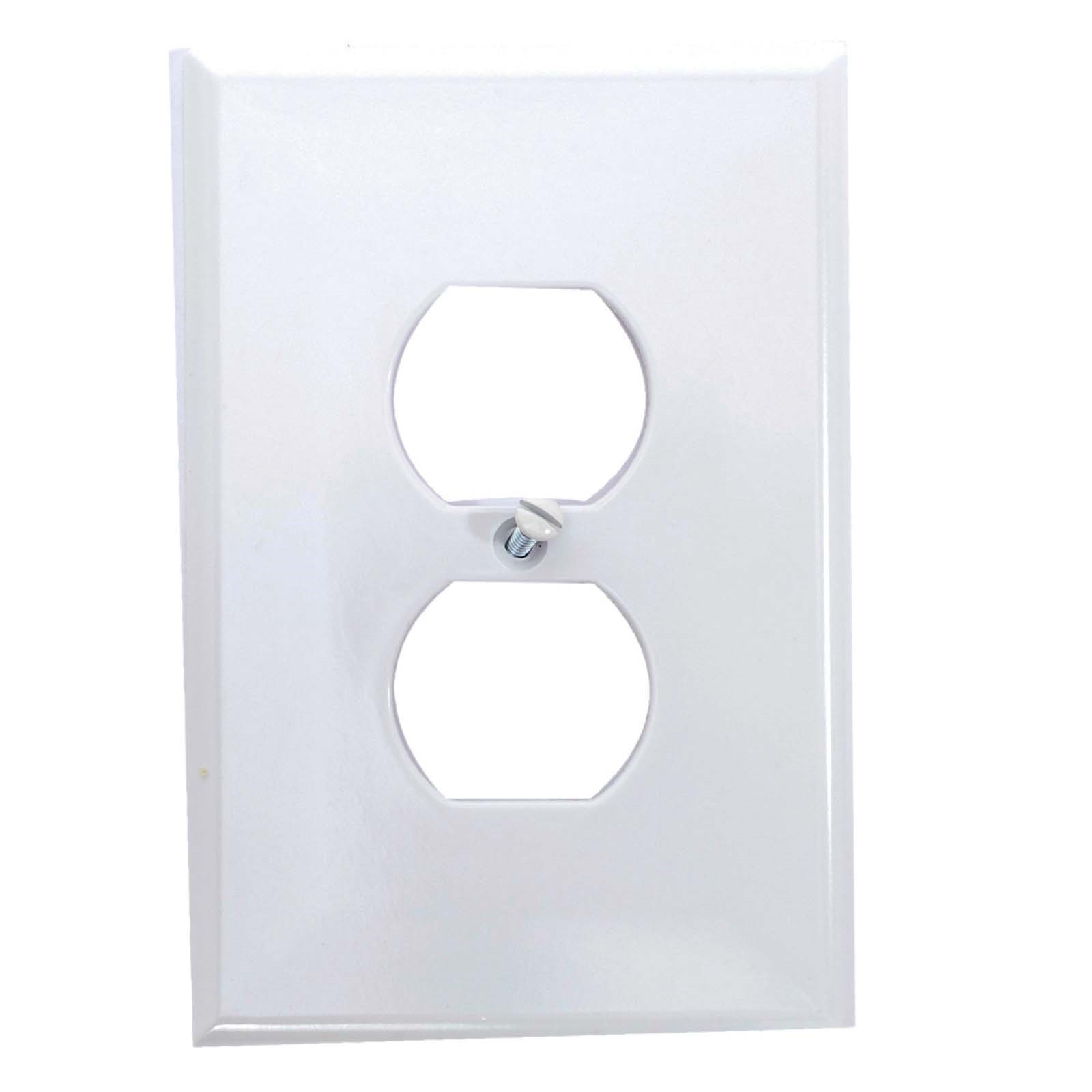 67685 BAKELITE PLASTIC DUPLEX RECEPTACLE WALL PLATE, WHI