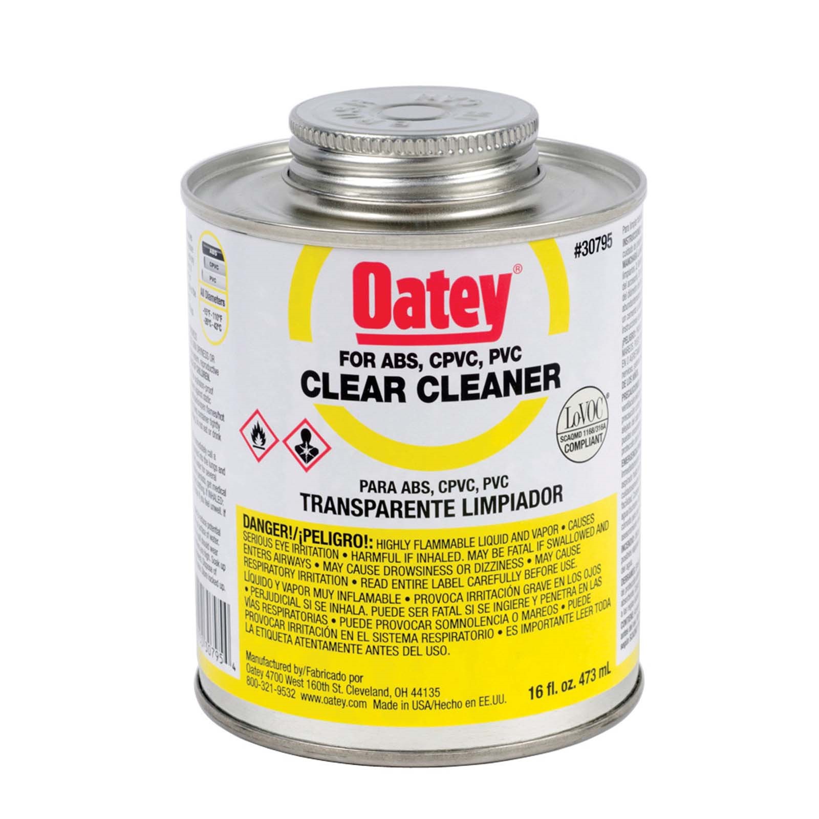 80433 OATEY 30795 CLEAR LIQUID LOW VOC CLEANER, 16 OZ CA