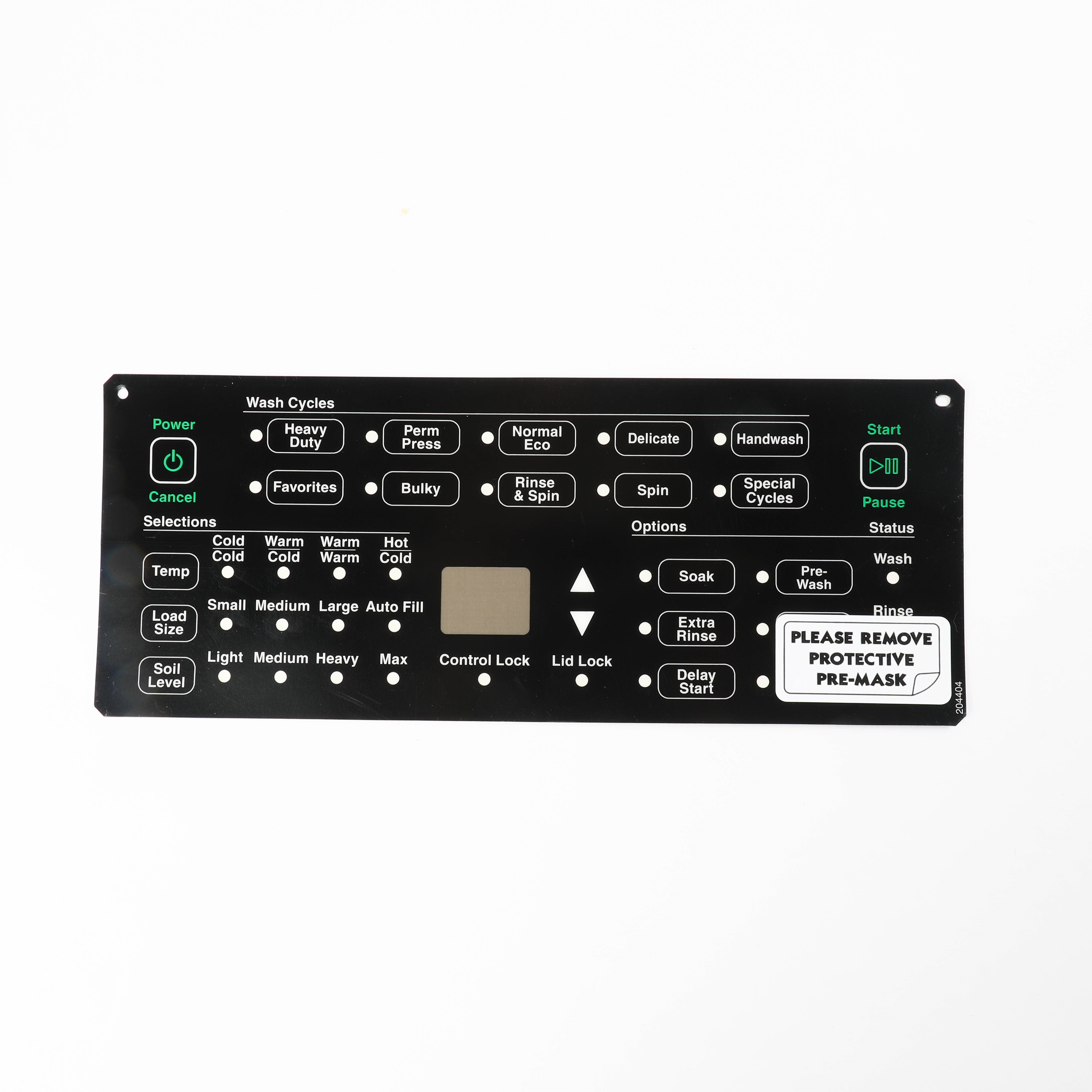 204404 OVERLAY,CONTROL TLW RC H4 HEC BLACK