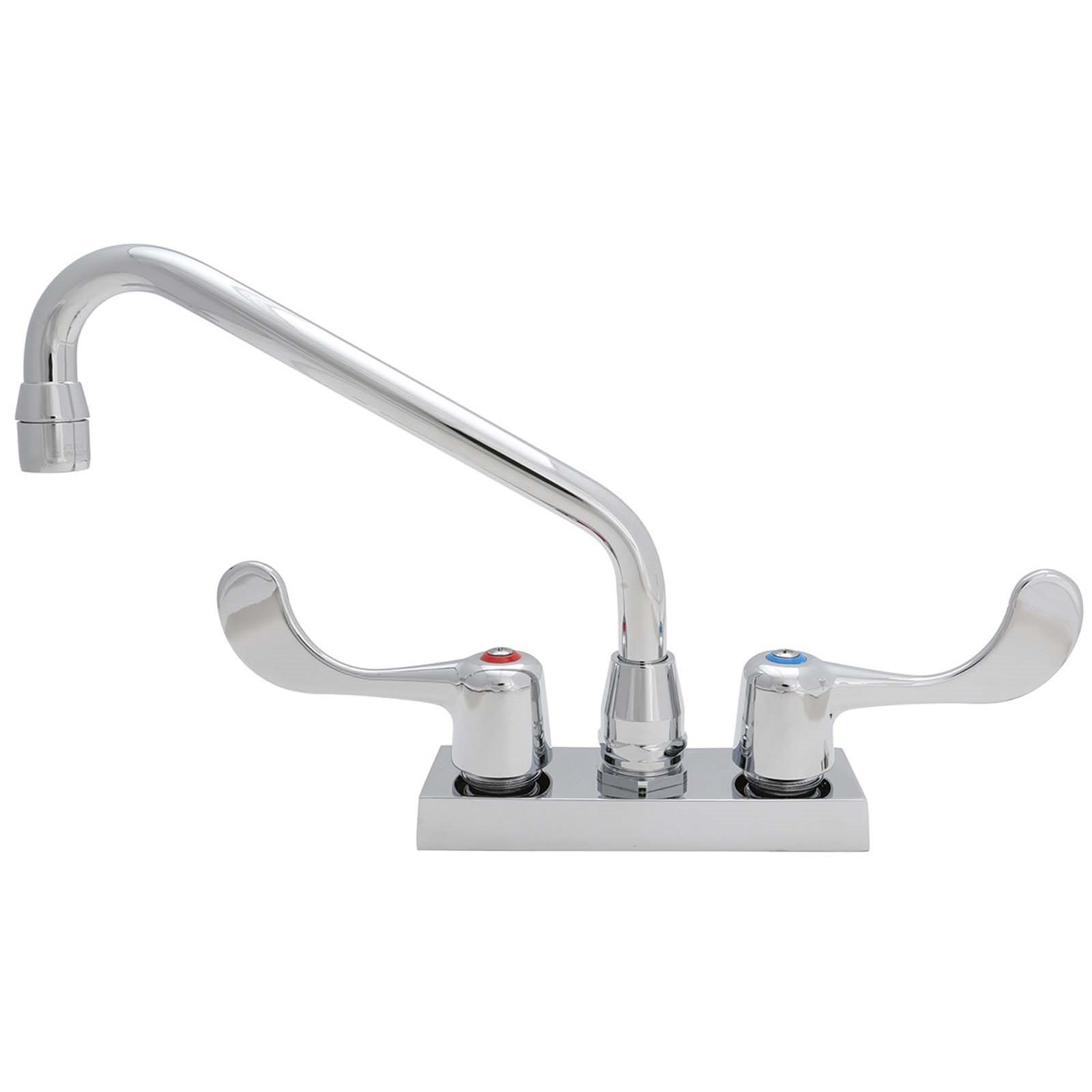 9333157 DECKMOUNT 4 CTRS 4W/B HANDLES/ 8SWING SPOUT