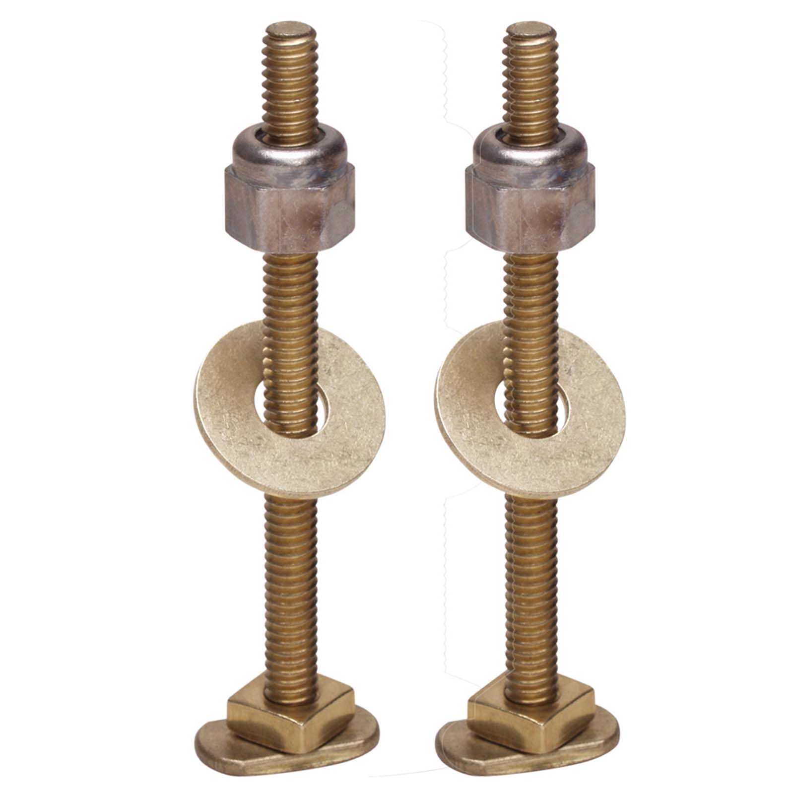 51440 BRASS CLOSET BOLTS 1/4X3-1/2DBL.NUTS/WASHERS