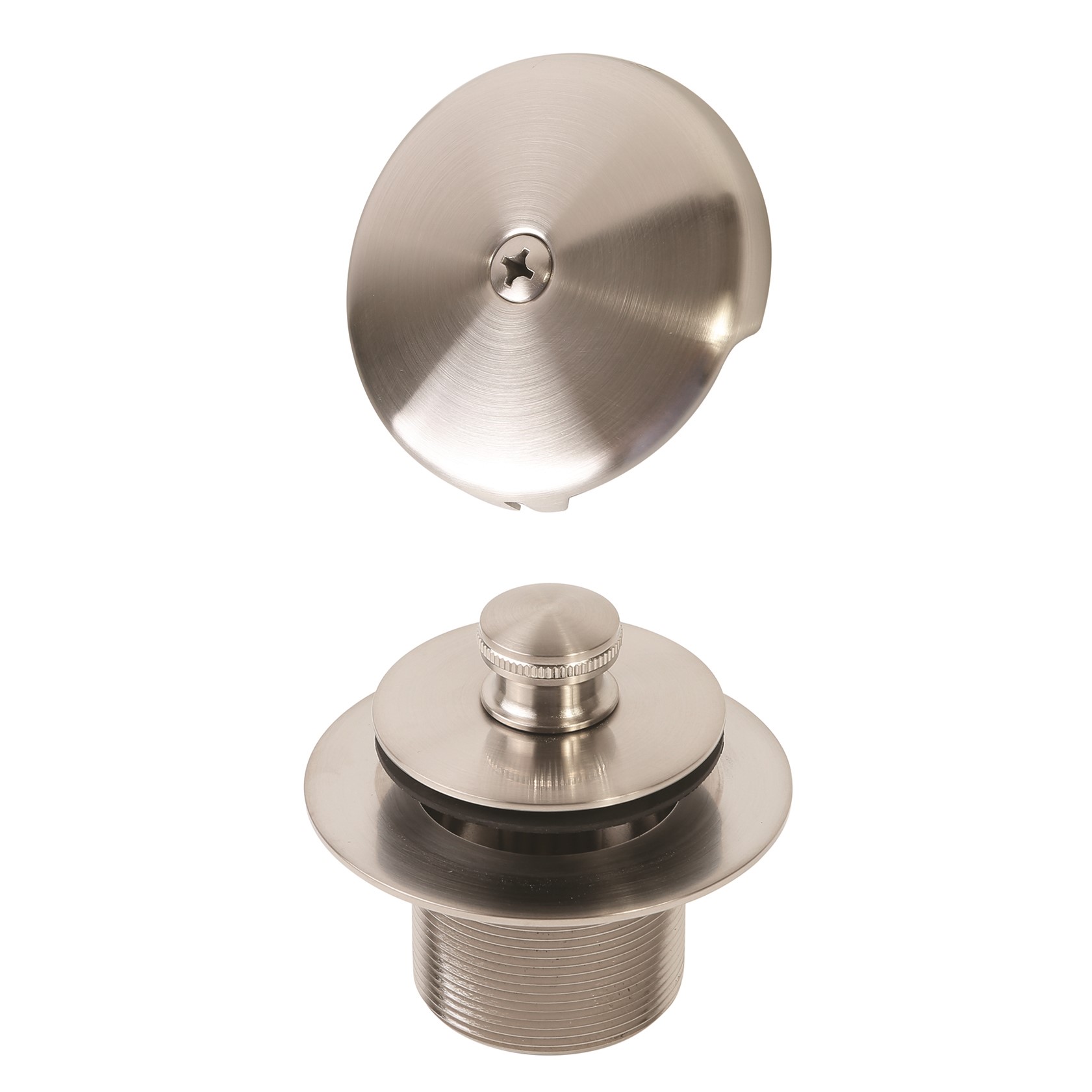 S-1595-BN 1-5/8 BATH DRAIN WITH OVERFLOW AND MOUNTING PLATE,