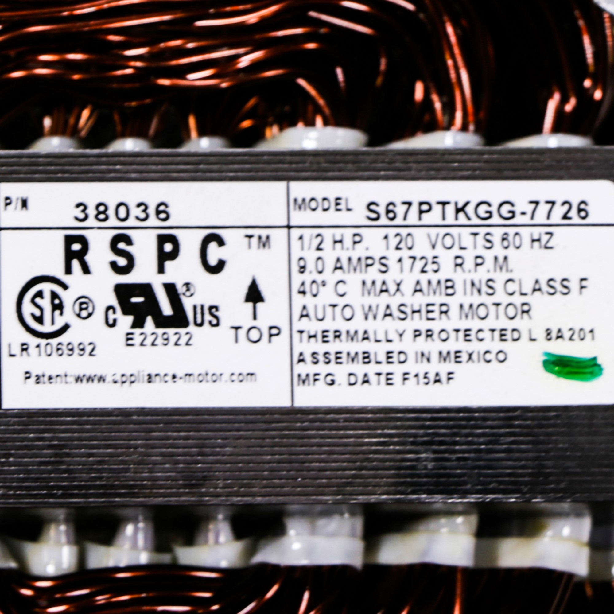 38036P - KIT MOTOR 115V/60HZ 1SP