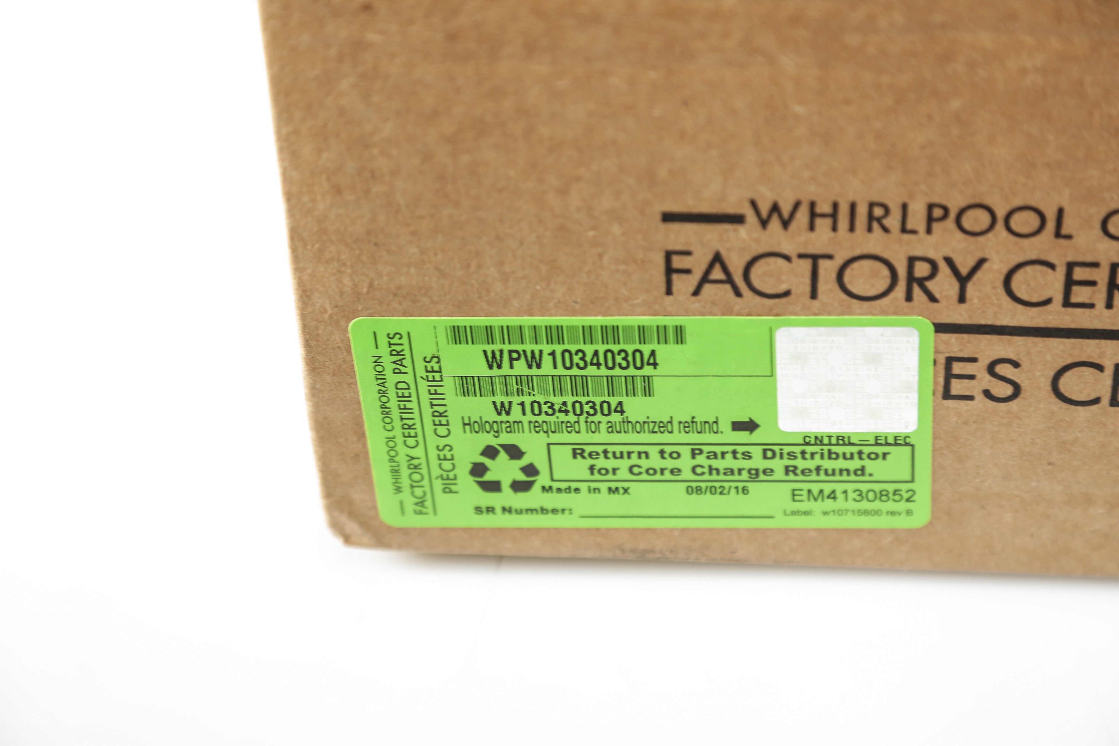 WPW10340304 Whirlpool Range Stove Oven Main Control Board