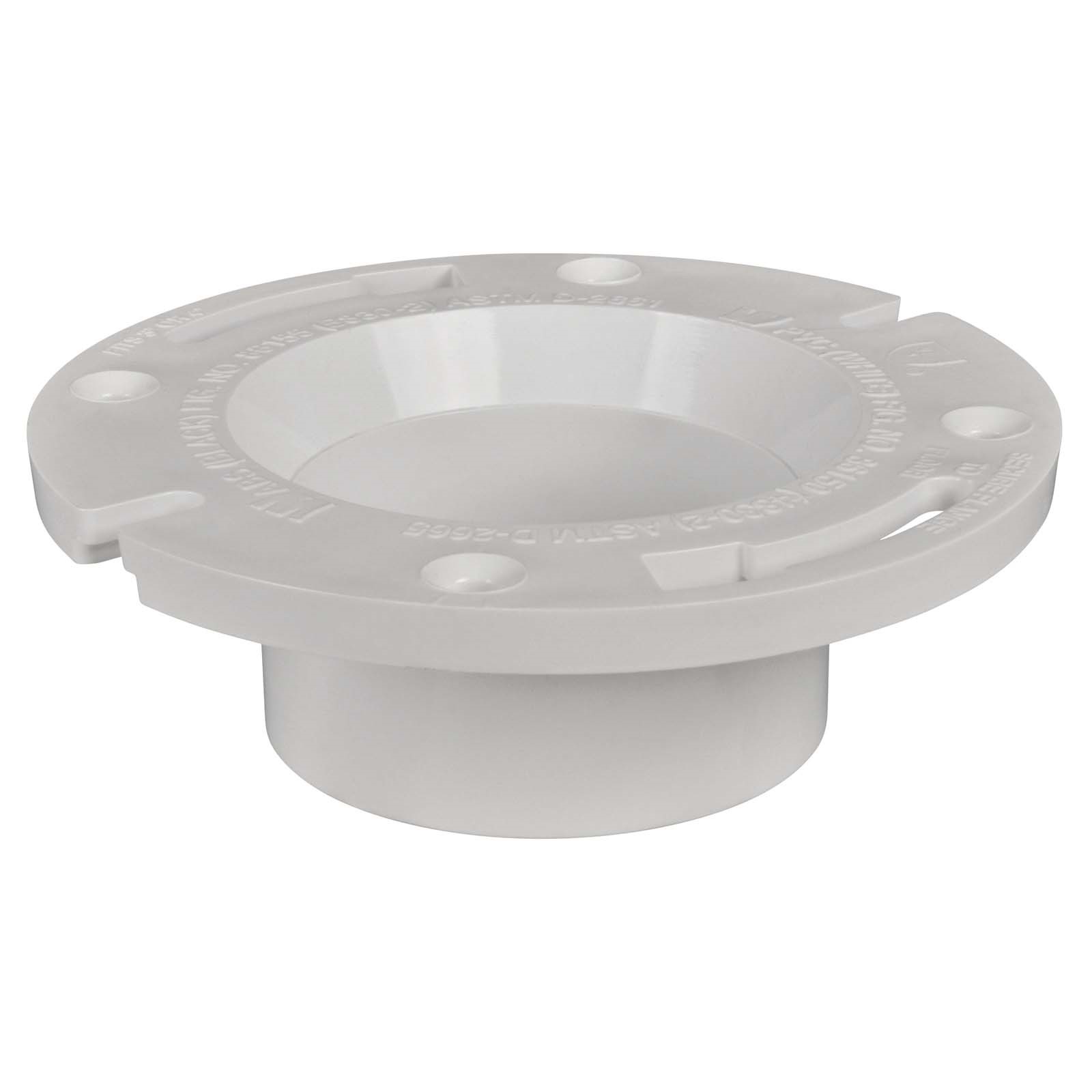 55557 WHITE PVC STANDARD PATTERN CLOSET FLANGE WITHOUT K
