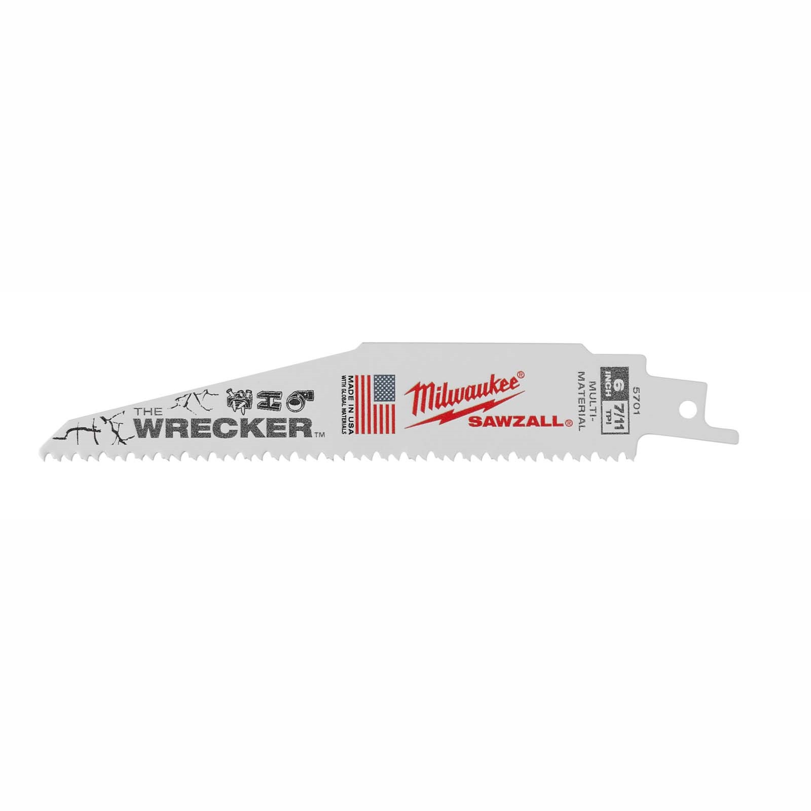 20984 6 8TPI SAWZALL BLADES, THE WRECKER, METAL, PLASTIC
