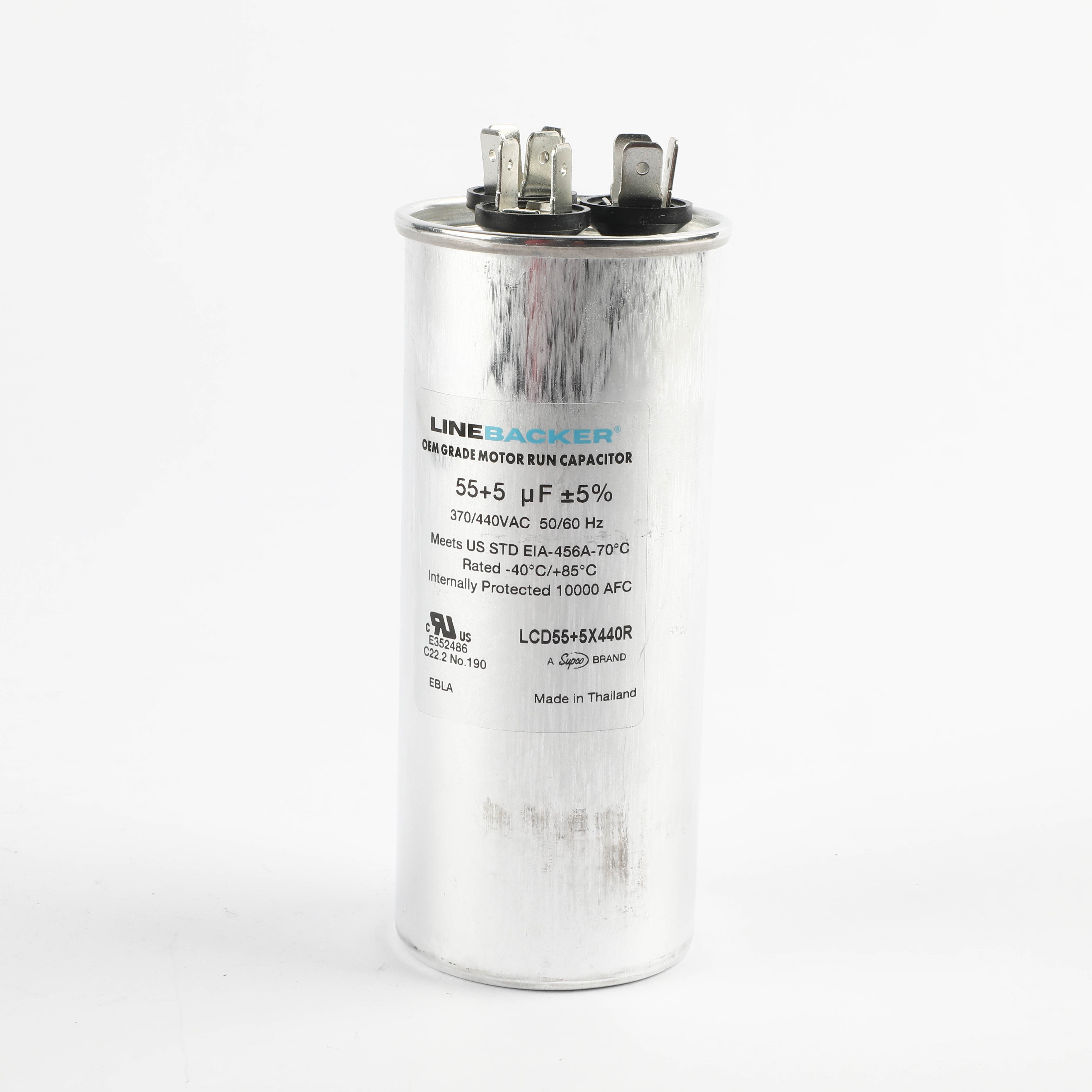 WBCA440RR55D05 CAPACITOR, DUAL, ROUND, 55+5 MFD, 440/370 VAC