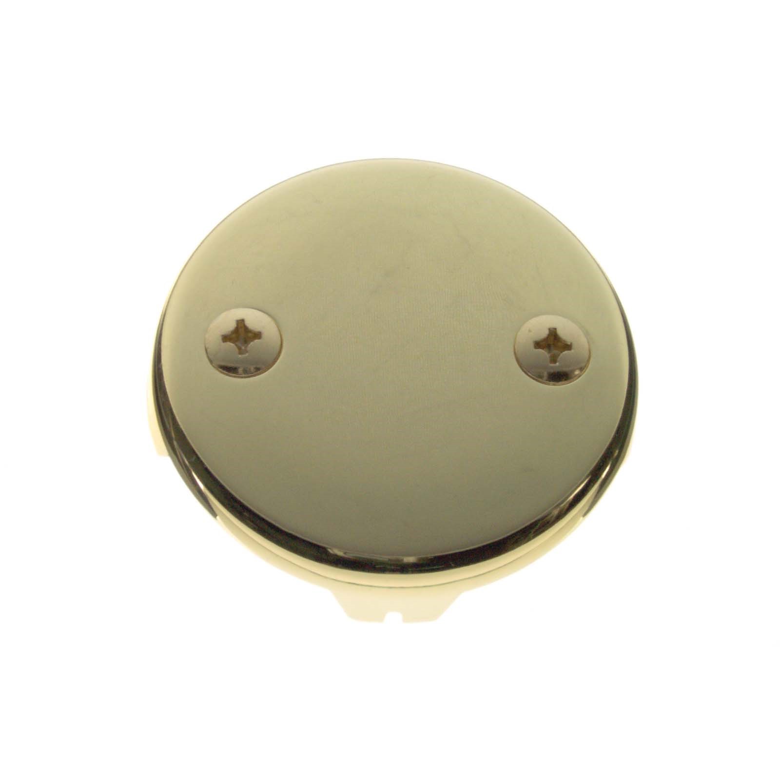 36538 POLISHED BRASS ROUND OVERFLOW PLATE WITH SCREWS