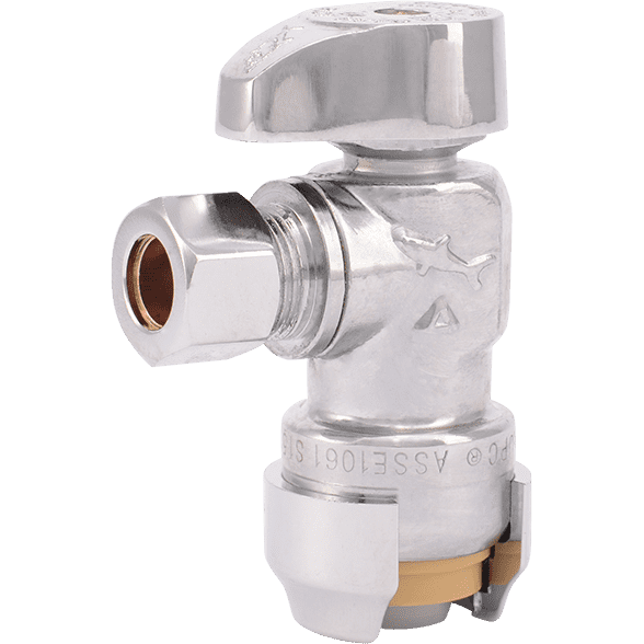 53120 1/2 IN X 3/8 IN COMPRESSION - BRASS PUSH ANGLE STO