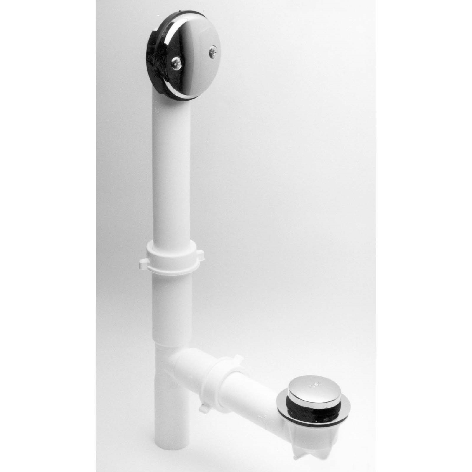 52904W POLYPROPYLENE TOE TOUCH BATH WASTE WHITE/CHROME PL