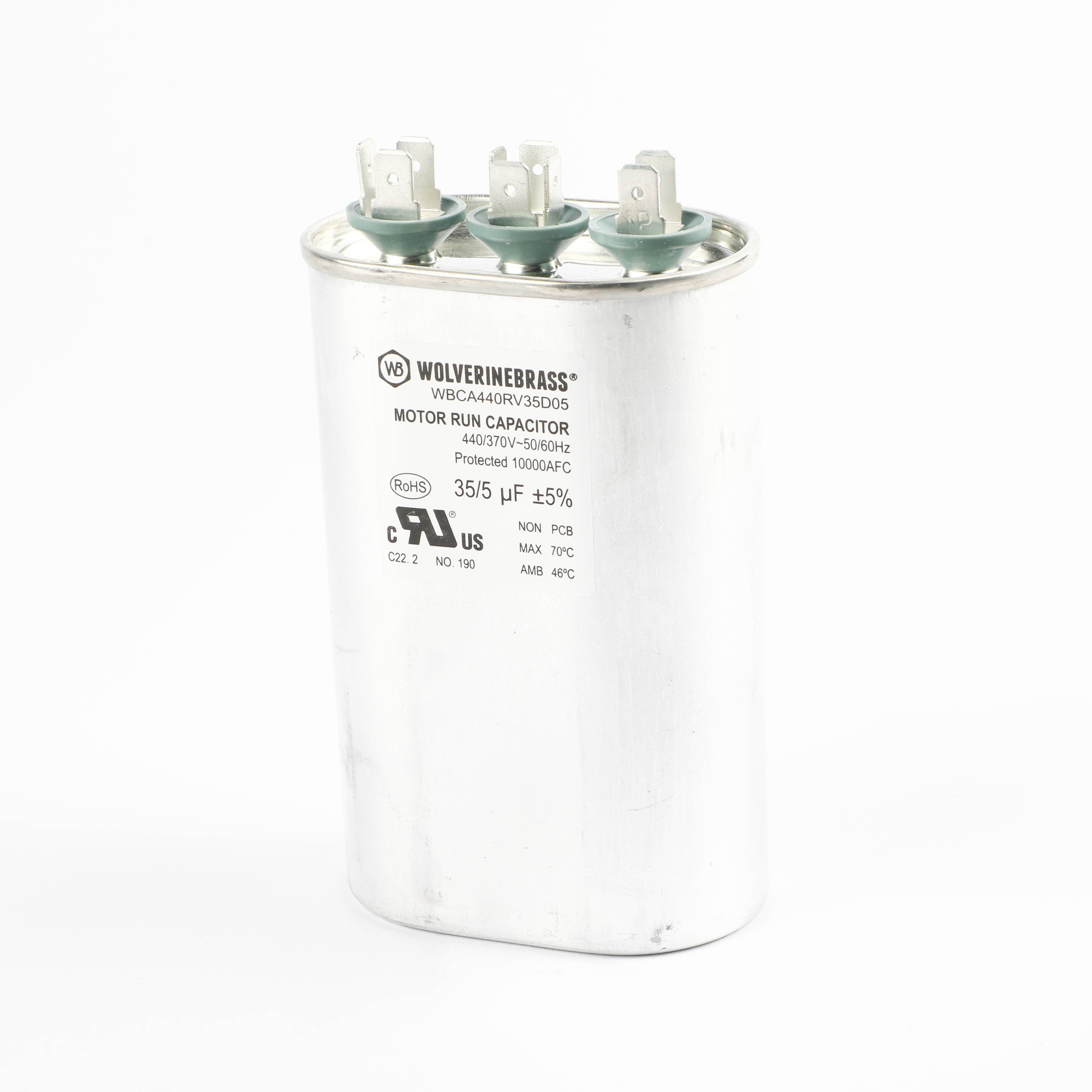 WBCA440RV35D05 CAPACITOR, DUAL, OVAL, 35+5 MFD, 440/370 VAC