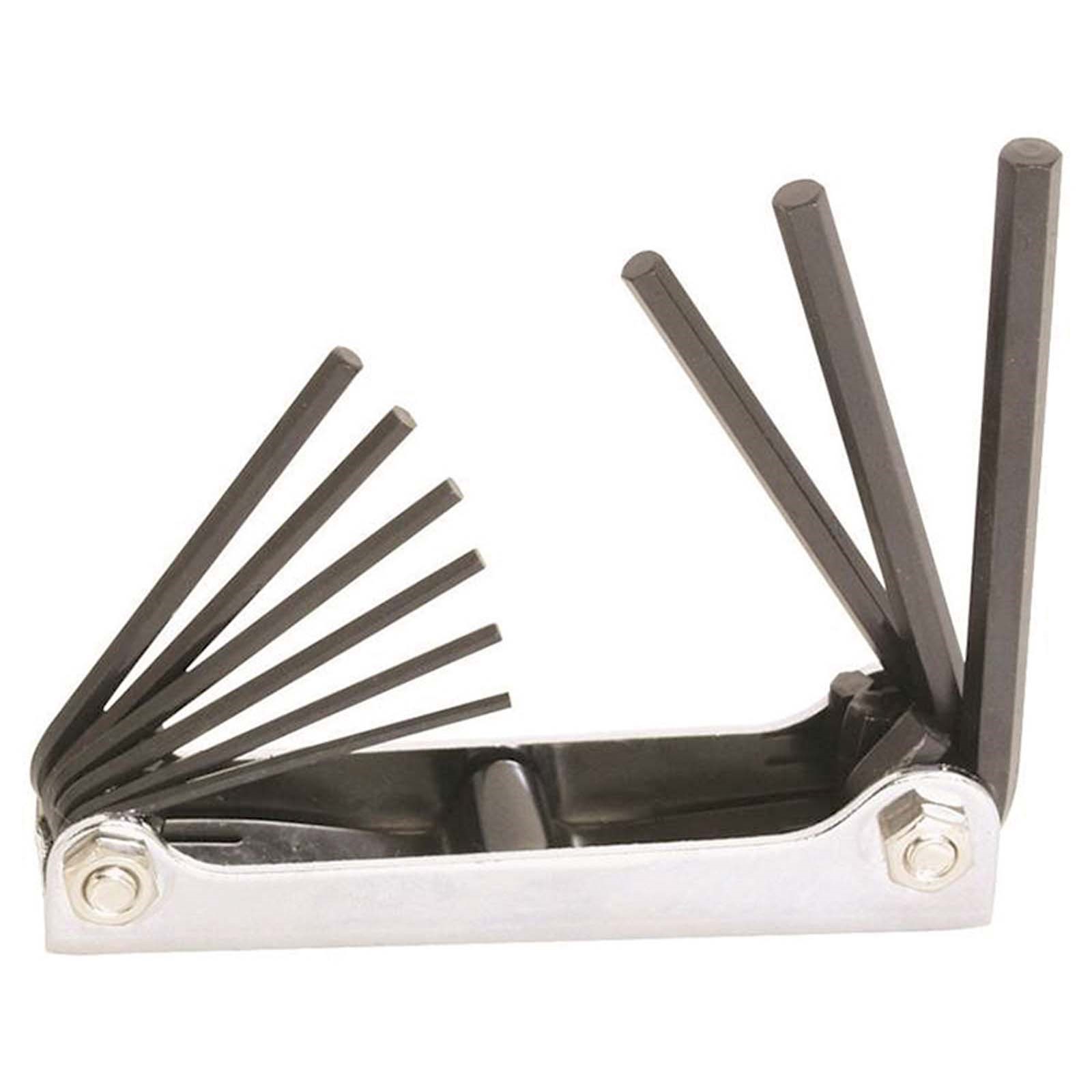 60791 VANADIUM STEEL FOLD-UP ALLEN HEX WRENCH SET, 9 PIE