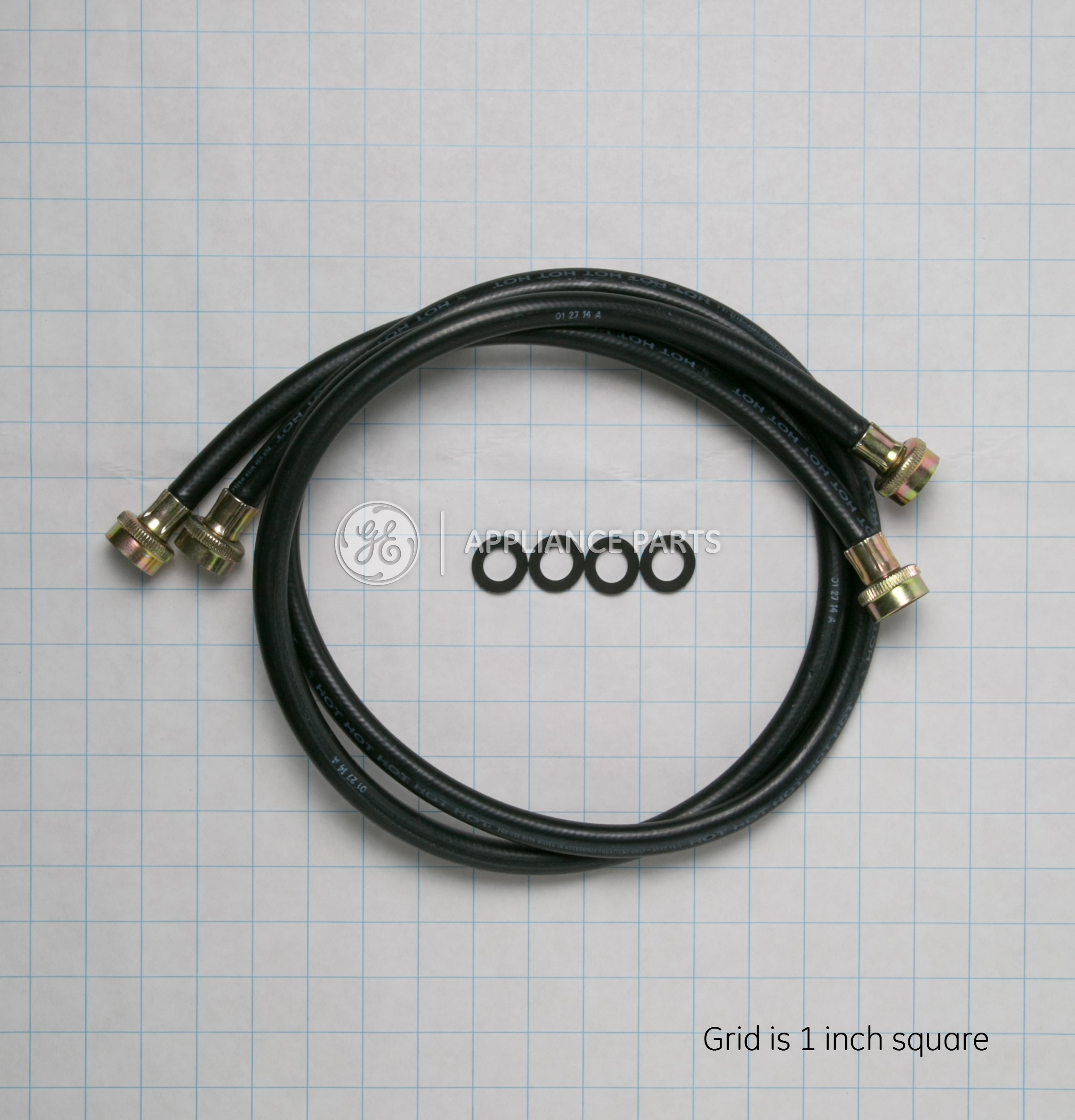 WH41X10207 GE Washer 2 Pack Rubber Inlet Hose 4'