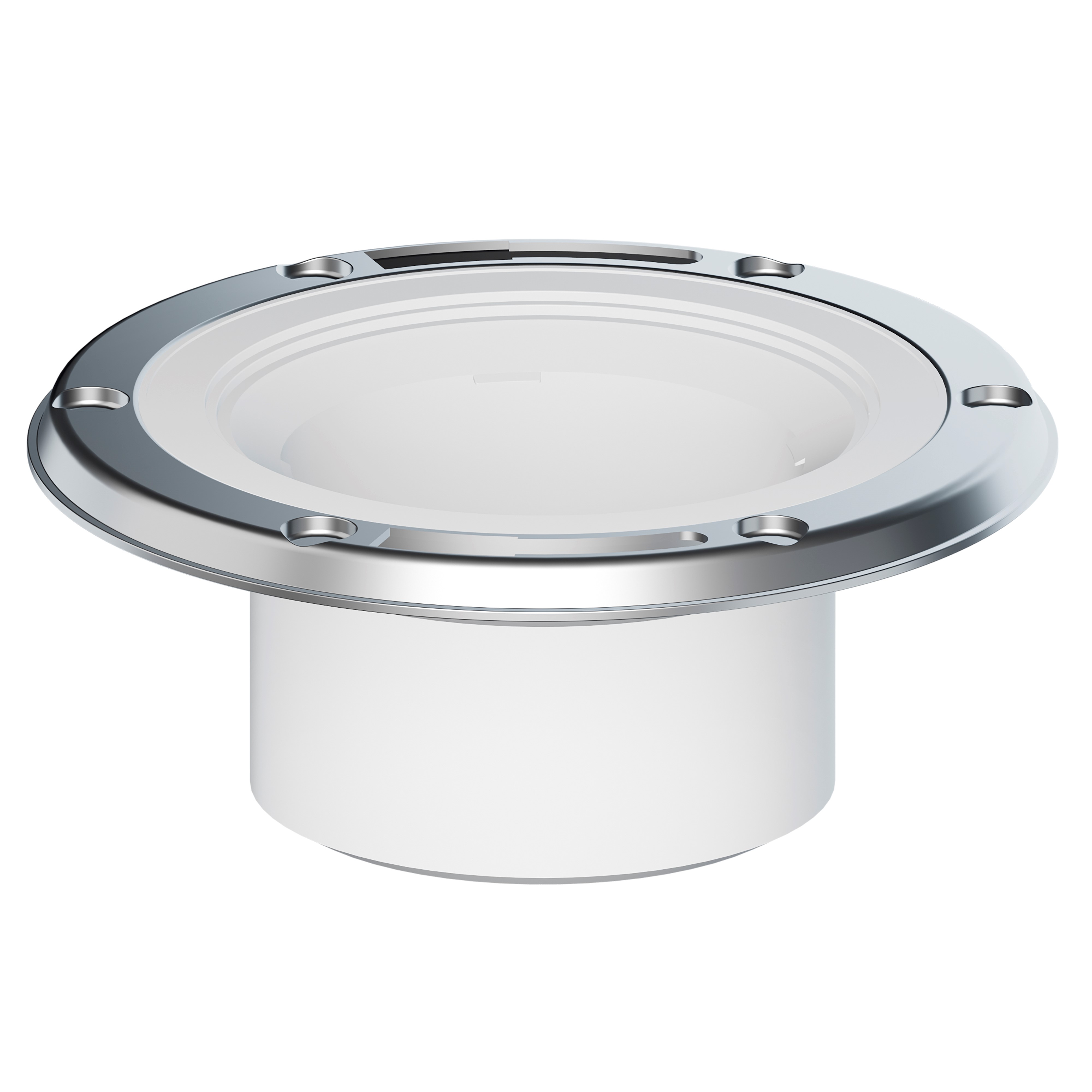 44219 PVC CLOSET FLANGE WITH METAL RING, 4 HUB X 3 HUB