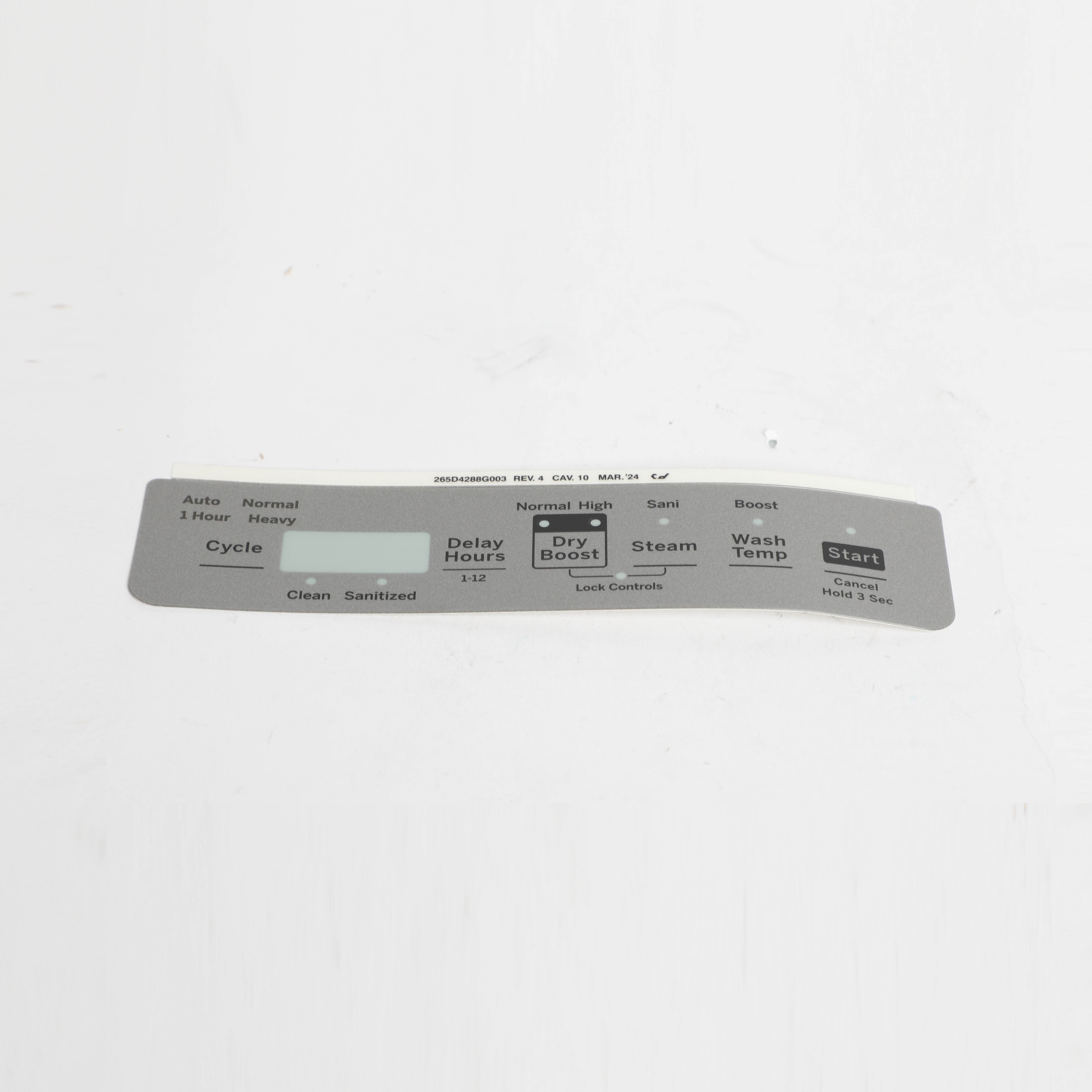 WD34X29863 GRAY CONTROL PANEL OVERLAY