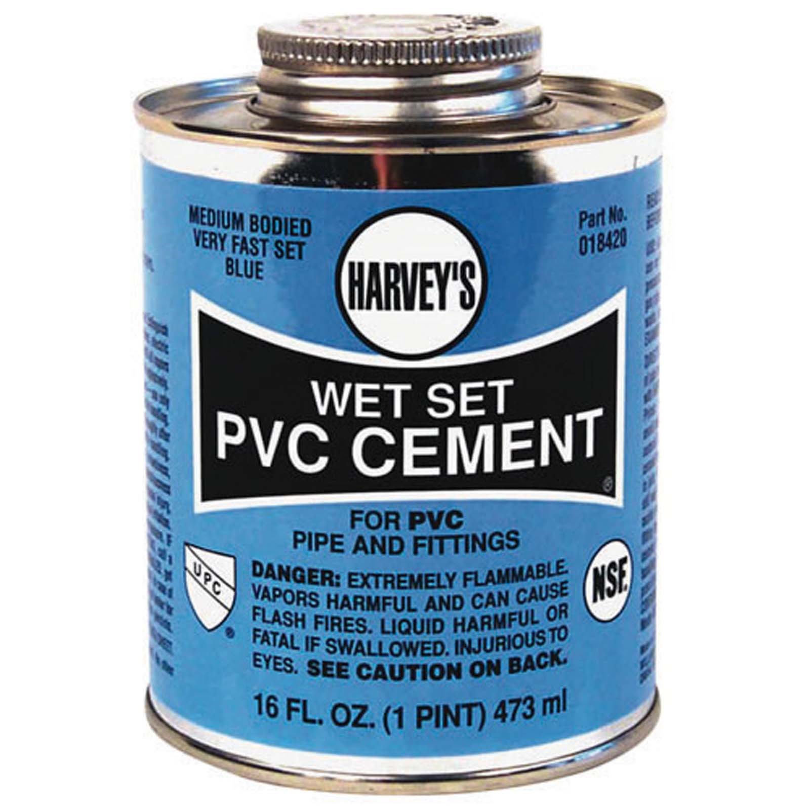 81996 HARVEY WET SET PVC CEMENT, 16 OZ, BLUE