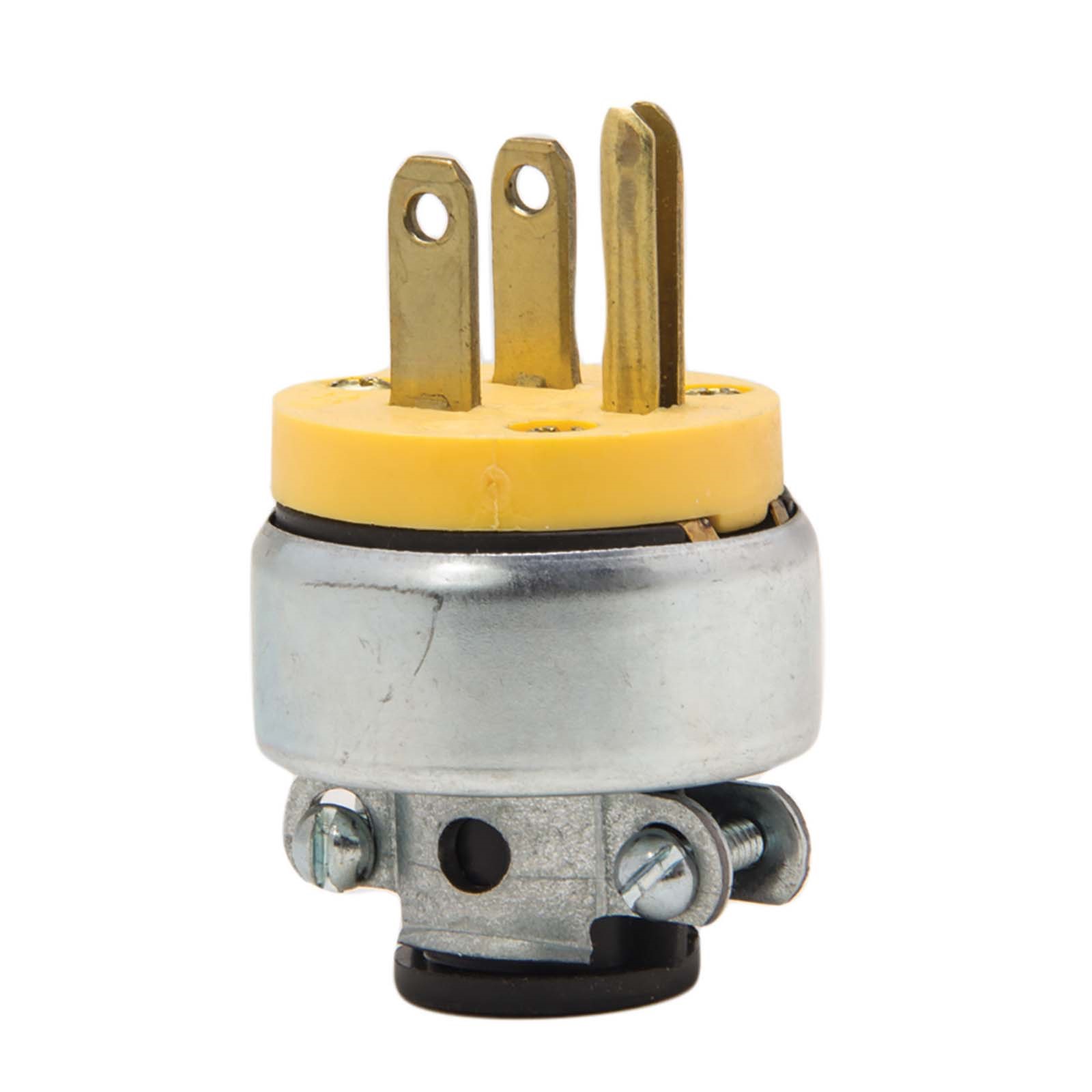 67019 VINYL 3-PRONG MALE CONNECTOR, YELLOW