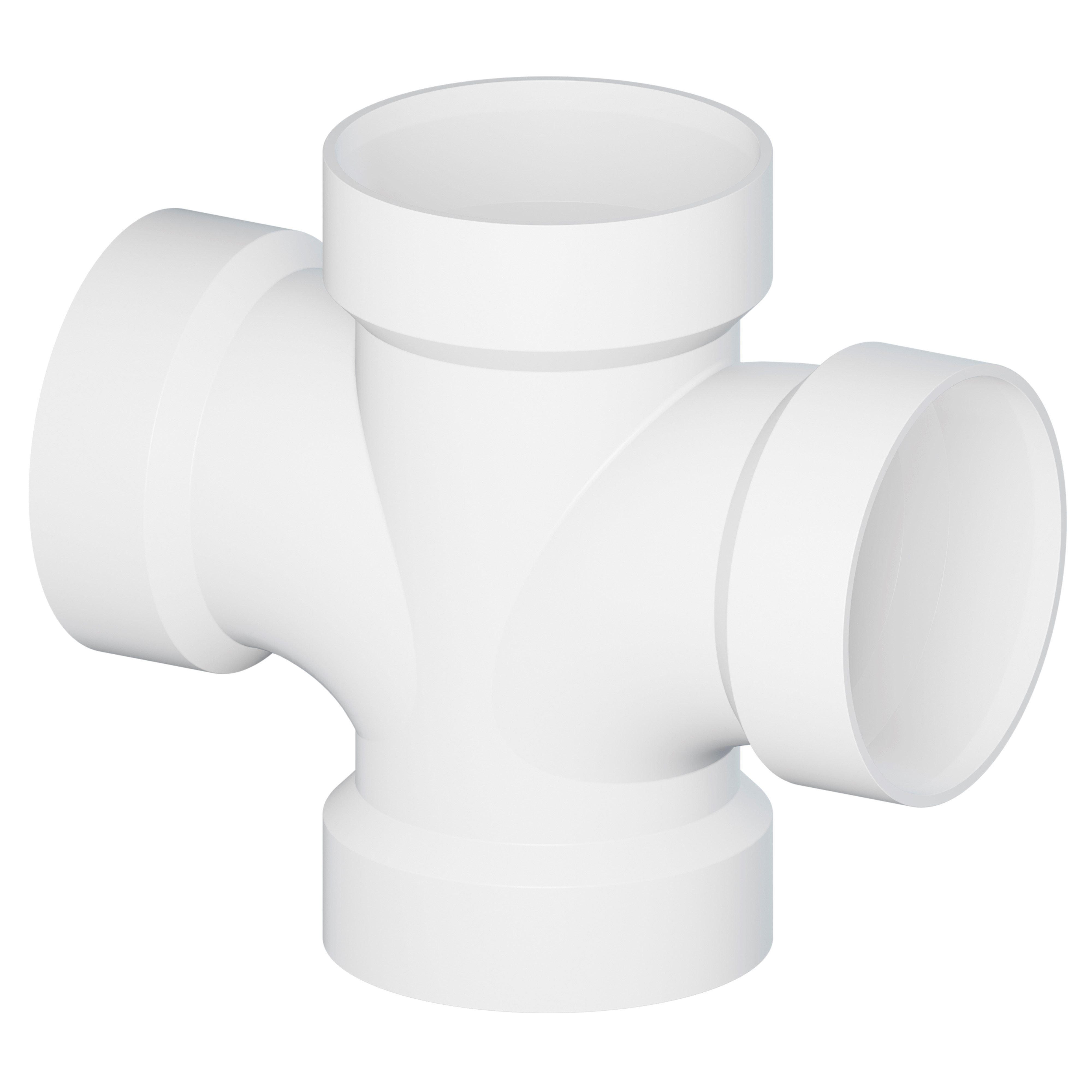 55673W 2 HUB PVC SCH 40 STRAIGHT DOUBLE SANITARY TEE WHIT