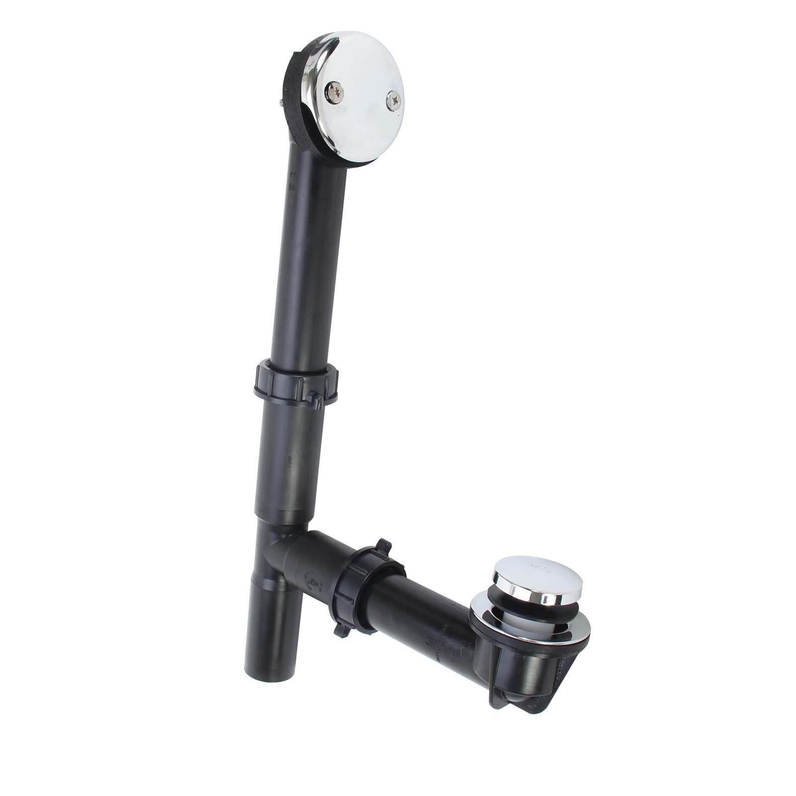 52905W POLYPROPYLENE TOE TOUCH BATH WASTE BLACK/CHROME PL