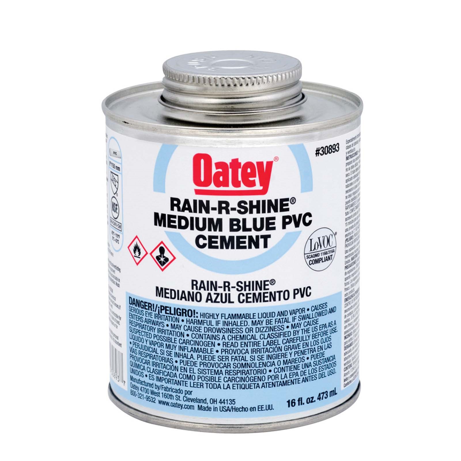 80439 OATEY RAIN-R-SHINE 30893 MEDIUM PVC CEMENT, 16 OZ