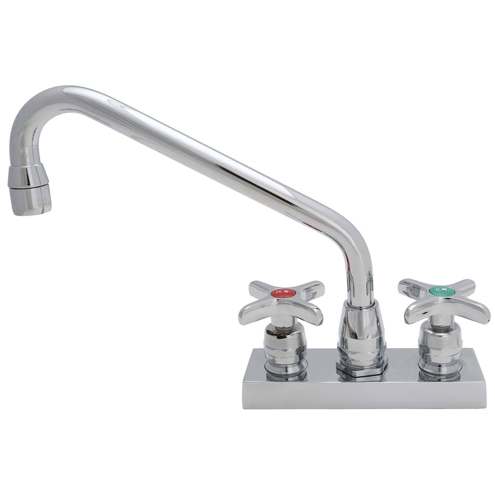 9333557 DECKMOUNT 4 CTRS CROSS HANDLES/ 8 SWING SPOUT