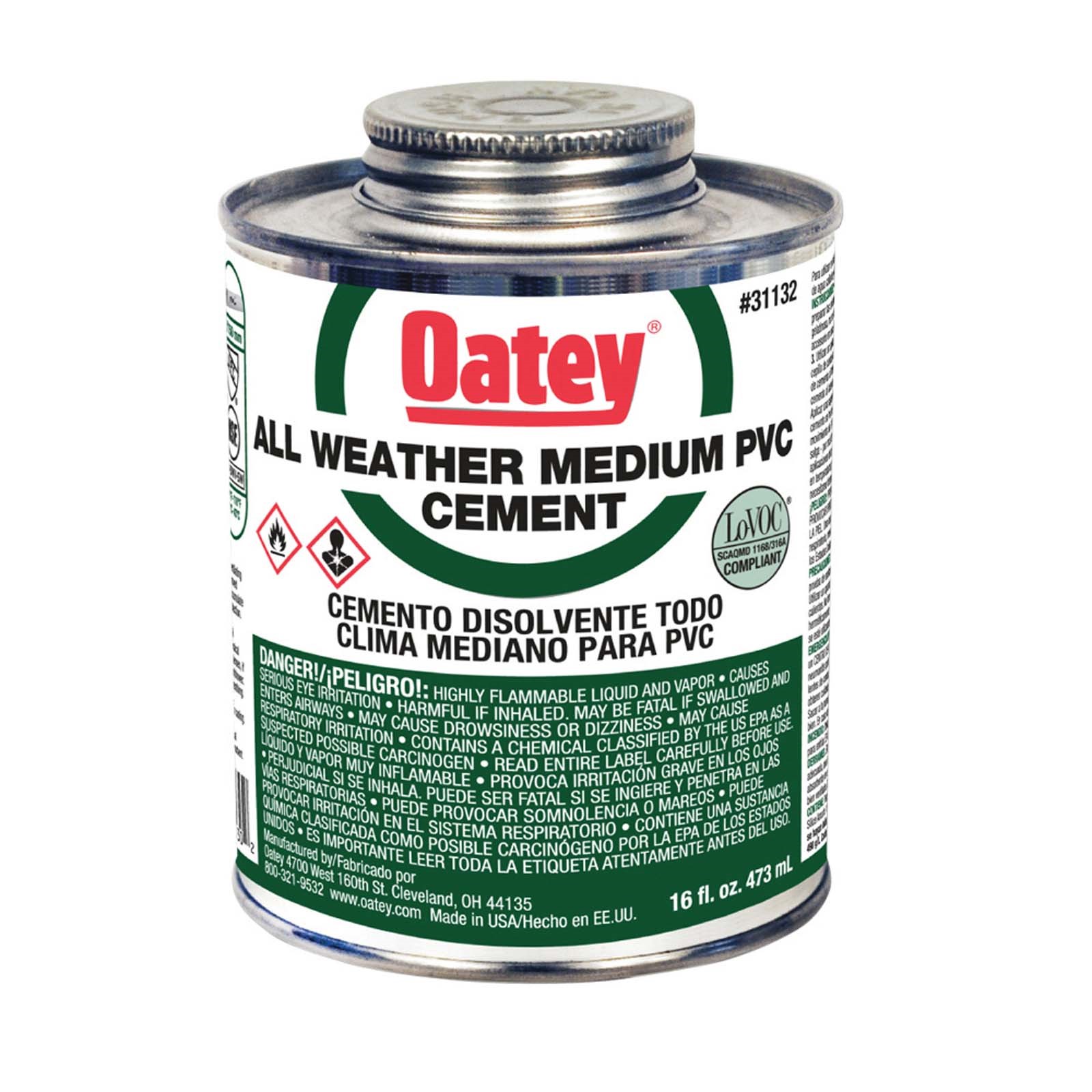 80431 OATEY 31132 ALL WEATHER MEDIUM HOT AND COLD PVC CE