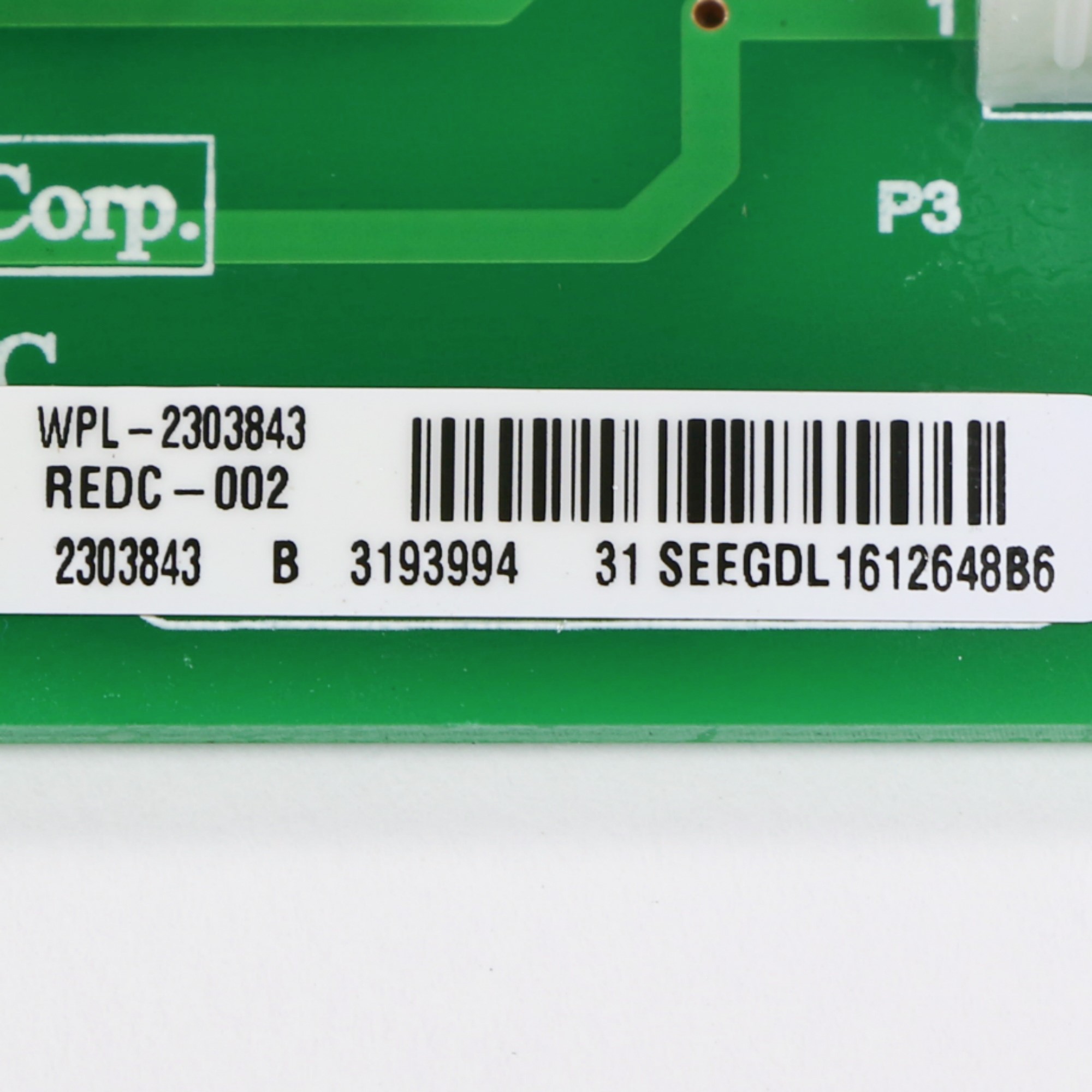 WP2303843 Whirlpool Refrigerator Electronic Control Board