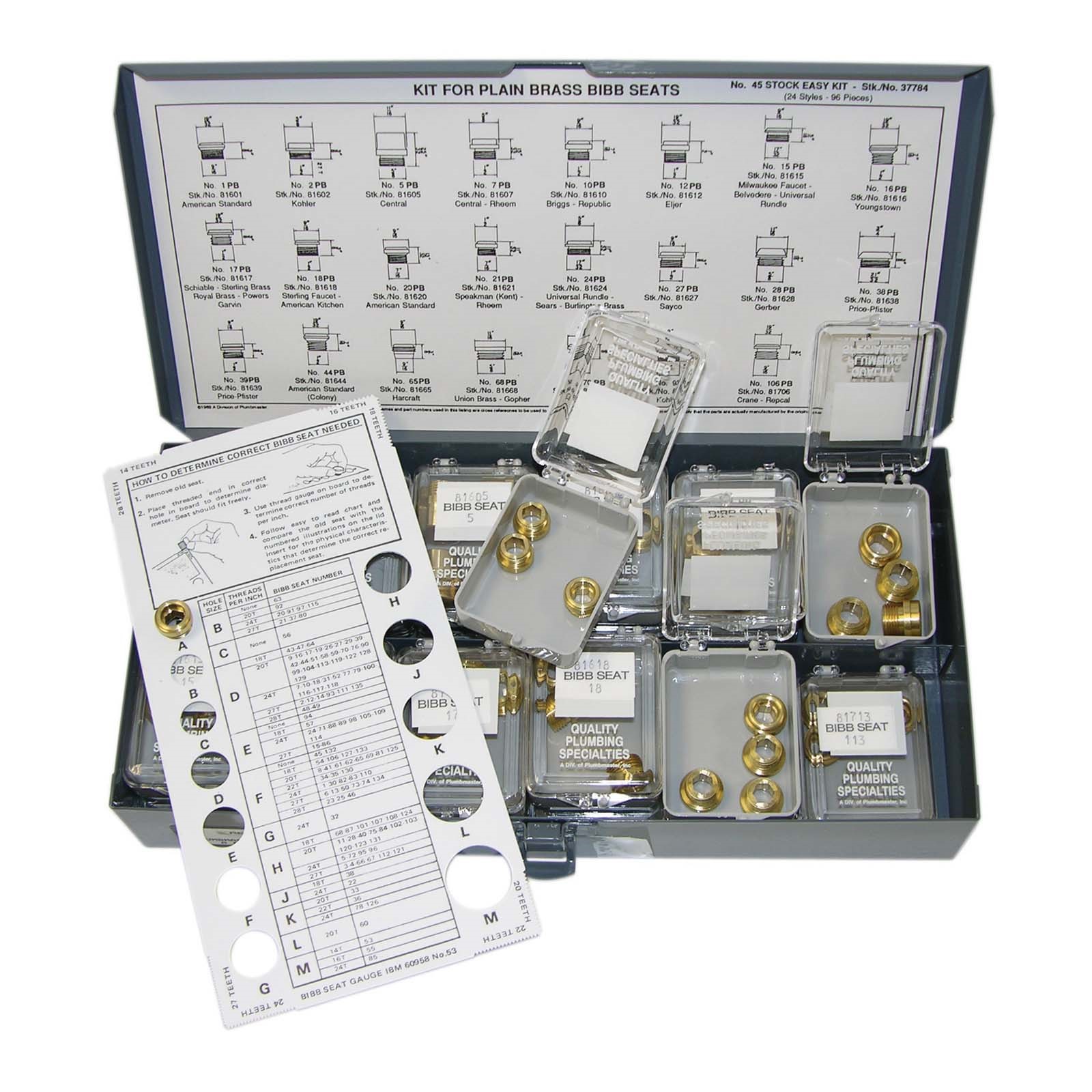 37784NL #45 PLAIN BRASS BIBB SEAT STOCK-EZ KIT NOLEAD